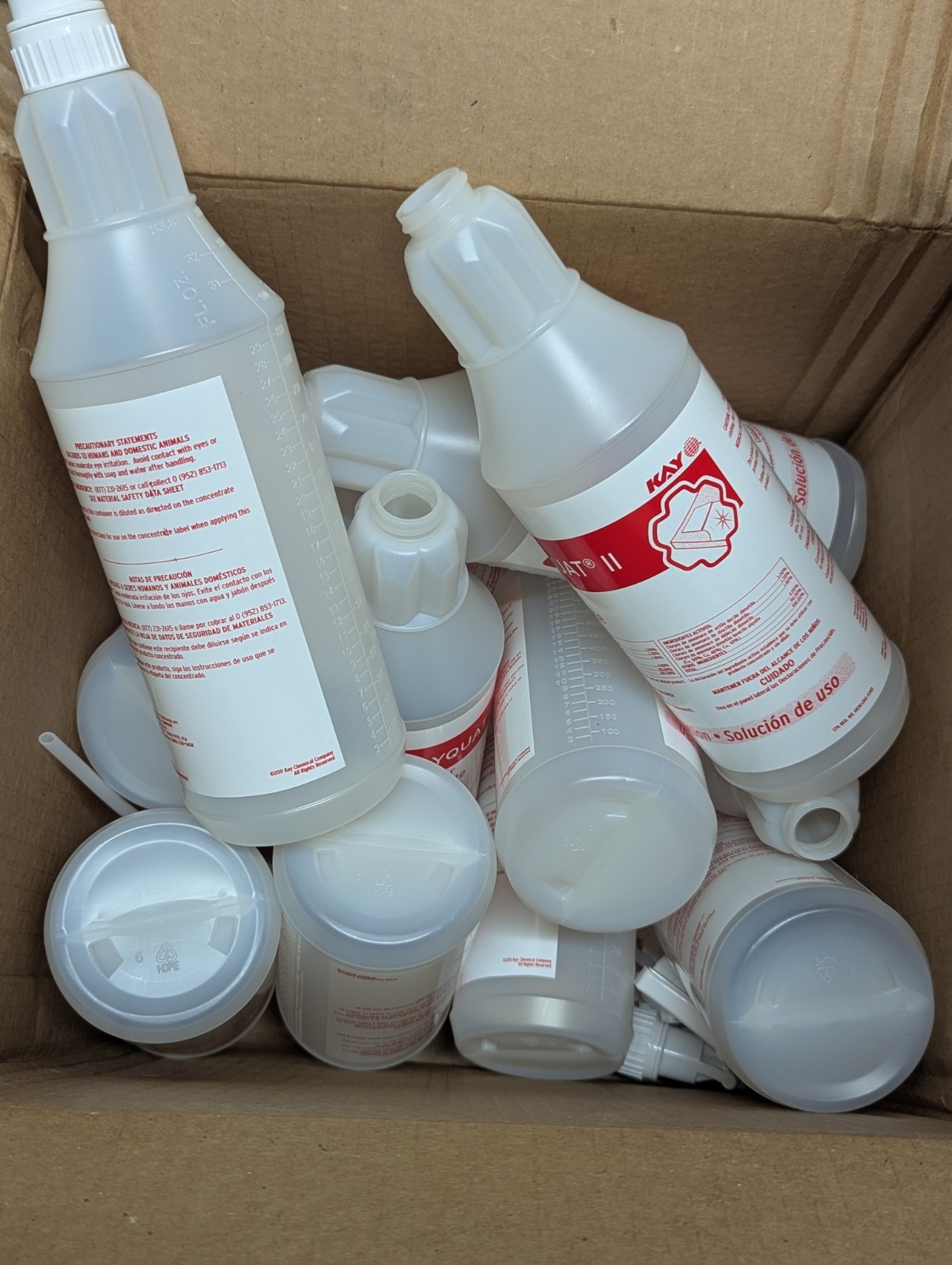 Kay Kayquat II 32oz. Plastic Trigger Spray Bottles Commercial 12 pk Empty