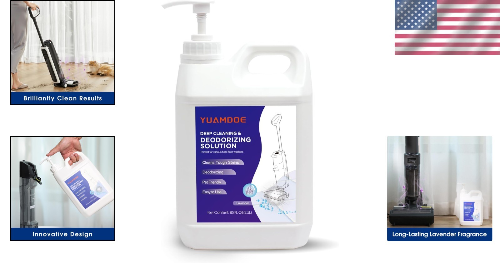Effectively Remove Grime with 85FL OZ Lavender Deodorizing Solution for Floors