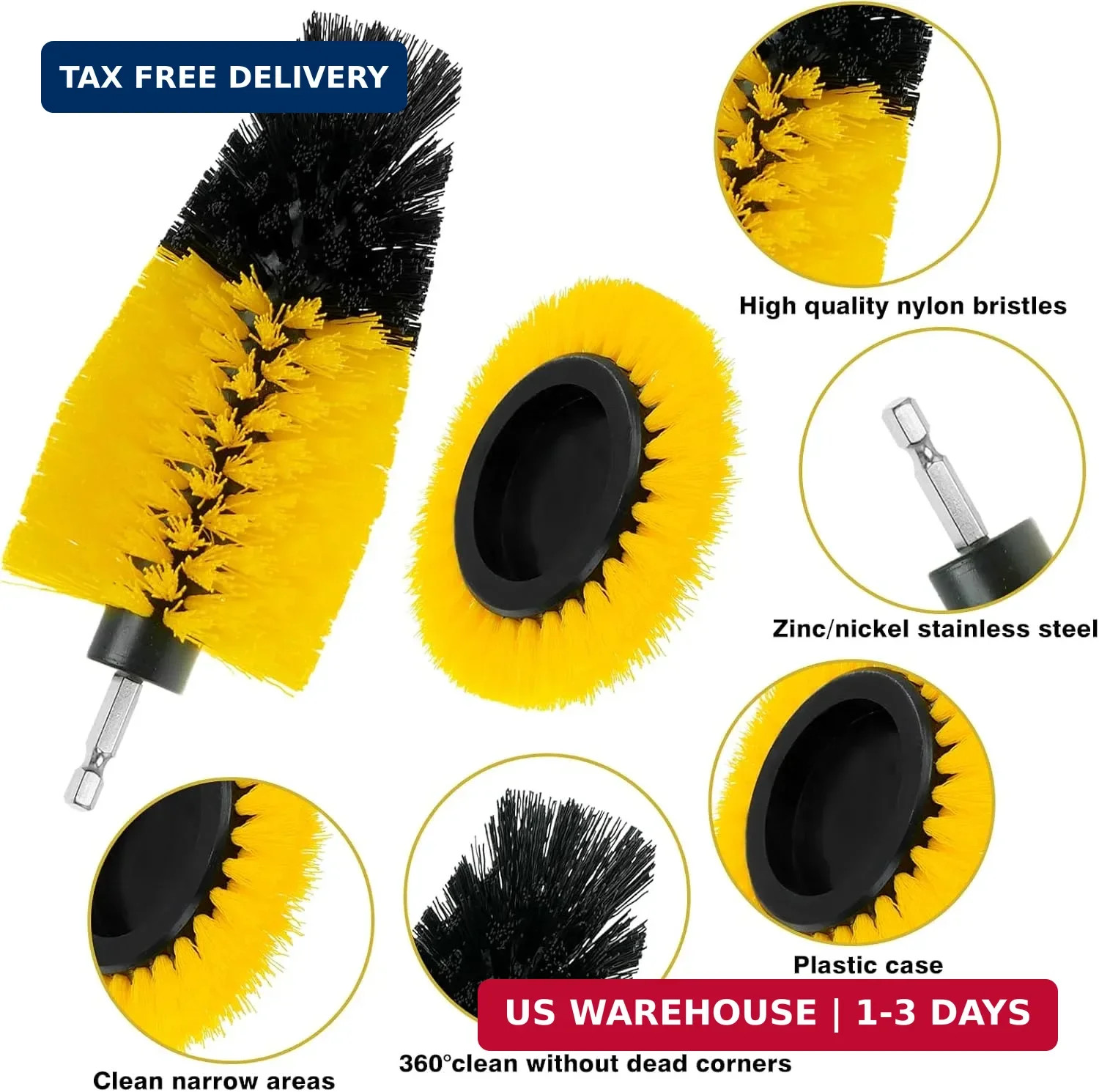 8 Pcs Drill Brush Attachment Set, Power Cleaning Scrub Brush Kit with Extend Lon