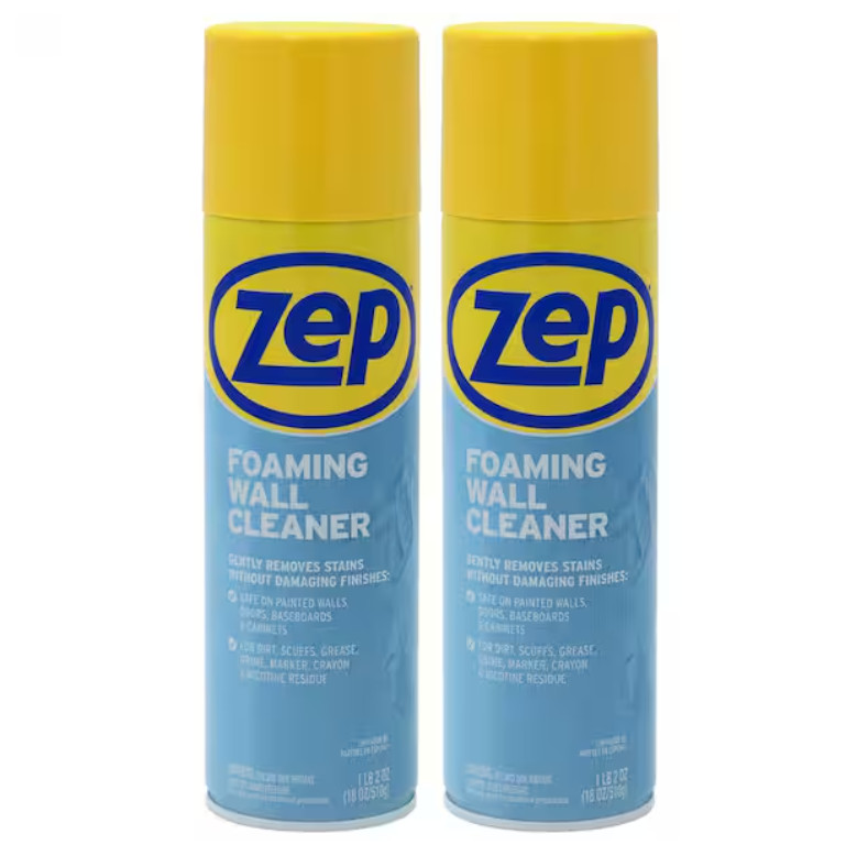 ZEP Foaming Wall Cleaner 18 oz Spray Removes Scuffs Stains Fingerprints 2 Pack