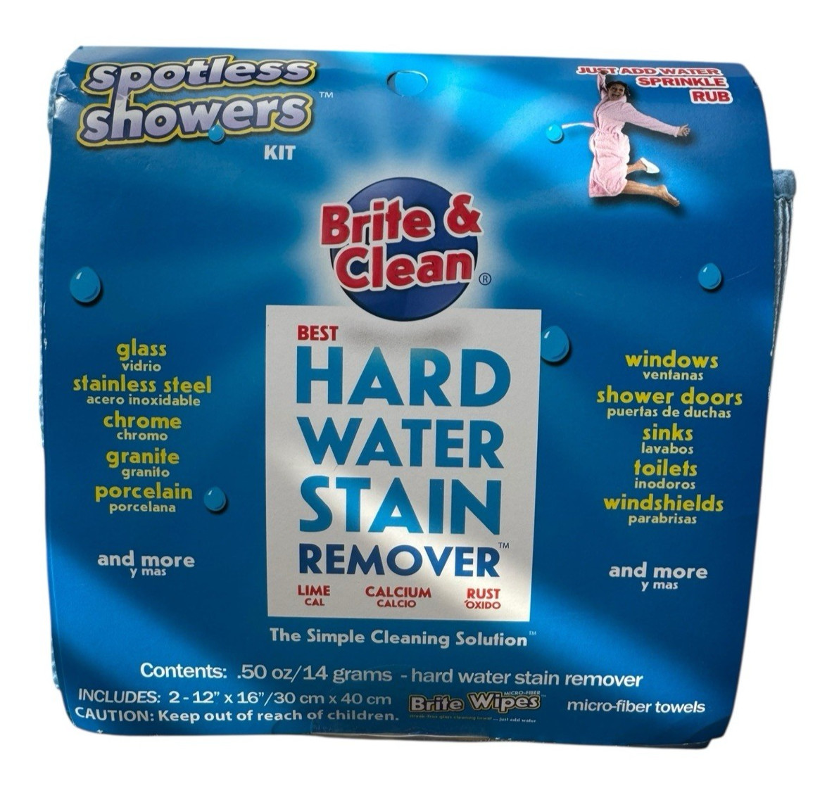 Brite & Clean Hard Water Stain Remover 12″ x 16″ Micro Fiber Towels – 2 Count