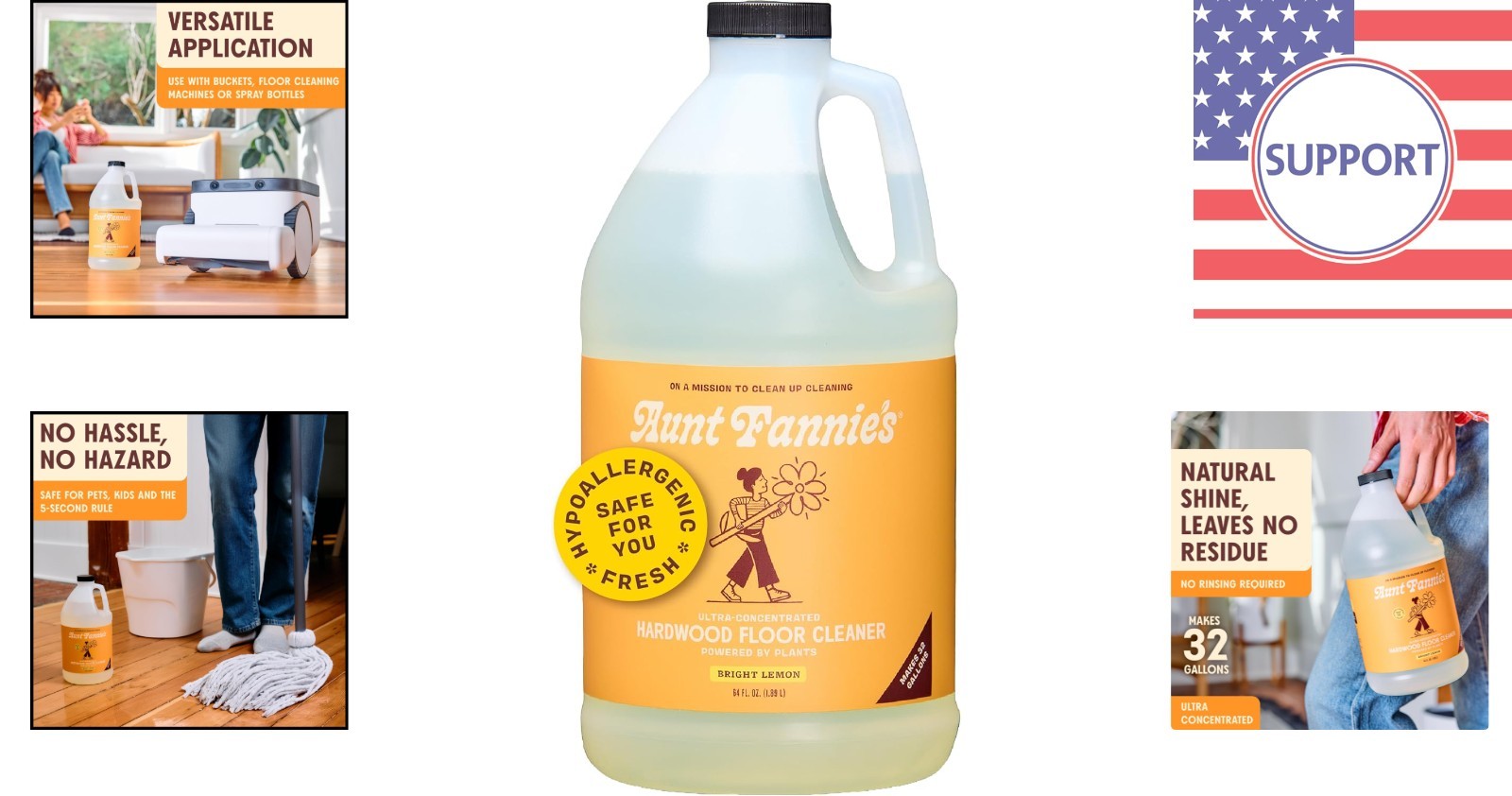 Cruelty-Free Ultra Concentrated Cleaner – 64 oz for Hardwood Floors, Lemon Scent
