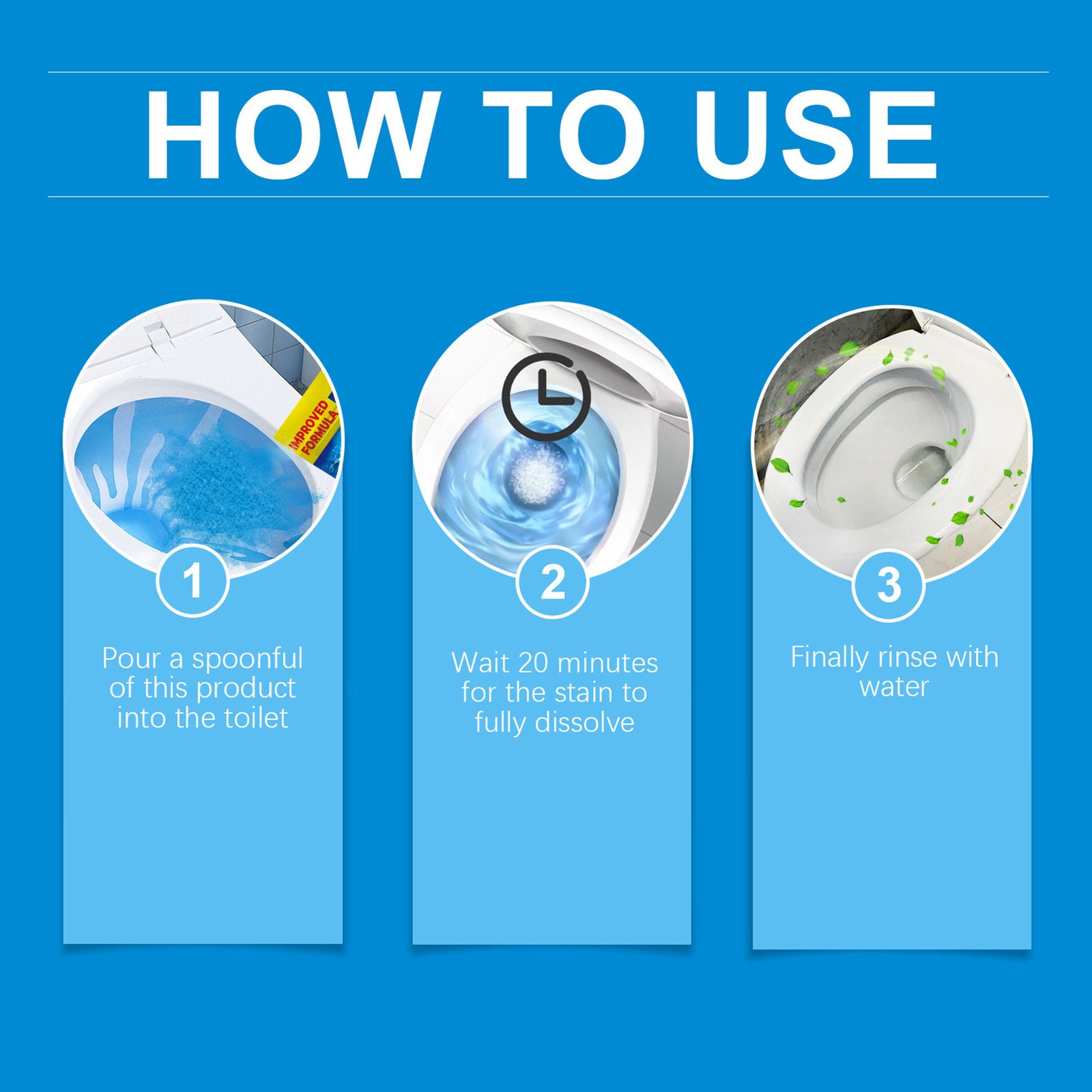 Splash Foam Toilet Bowl Stains Cleaner Powder Remove Odors and Stains-