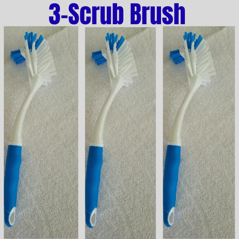 3-Pack Kitchen Cleaning Brushes ,Dish Brush and Scraper, For Non-Stick Cookware