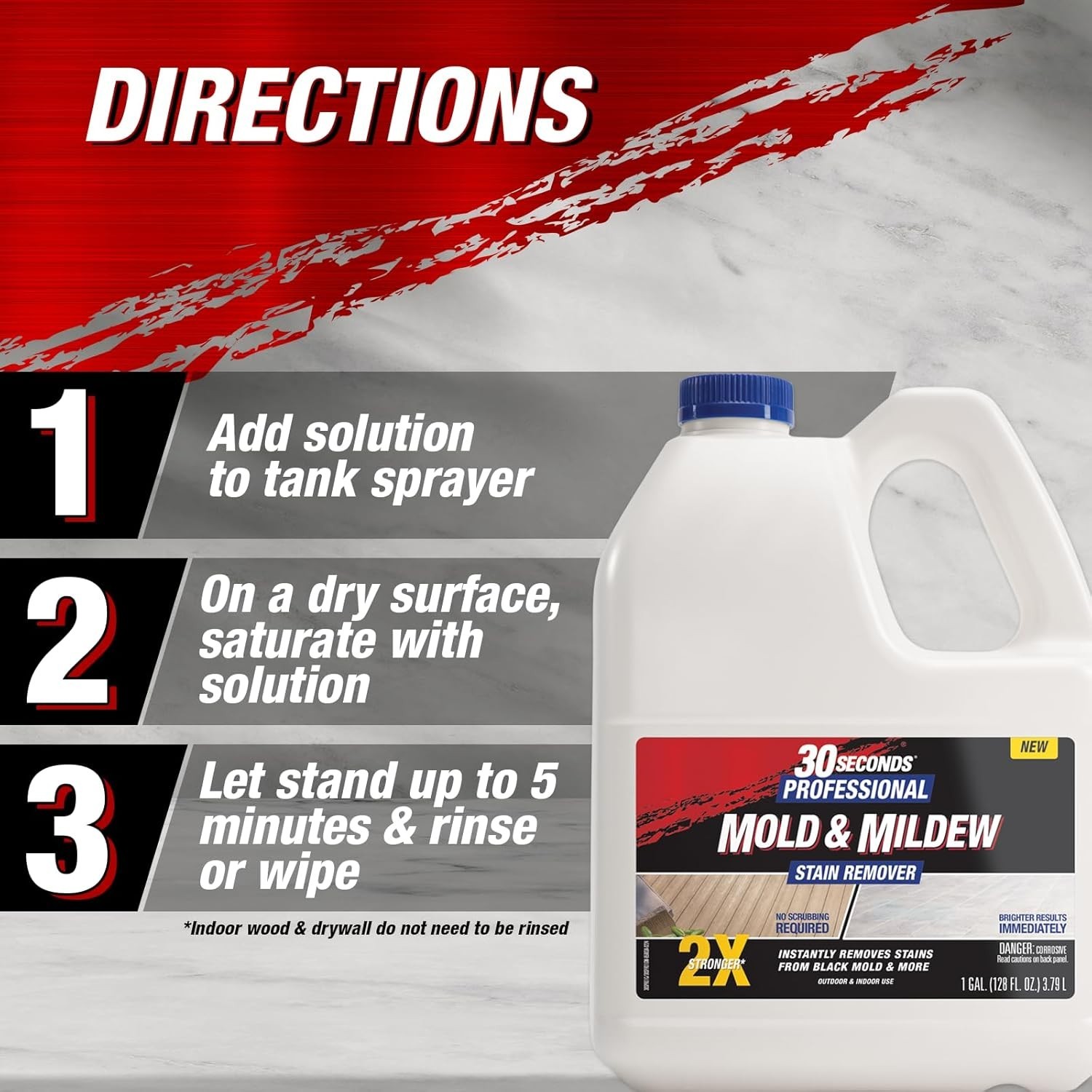 Pro Mold & Mildew Stain Remover – Scrub-Free & Ready-to-Use 128 fl oz – 2 Pack