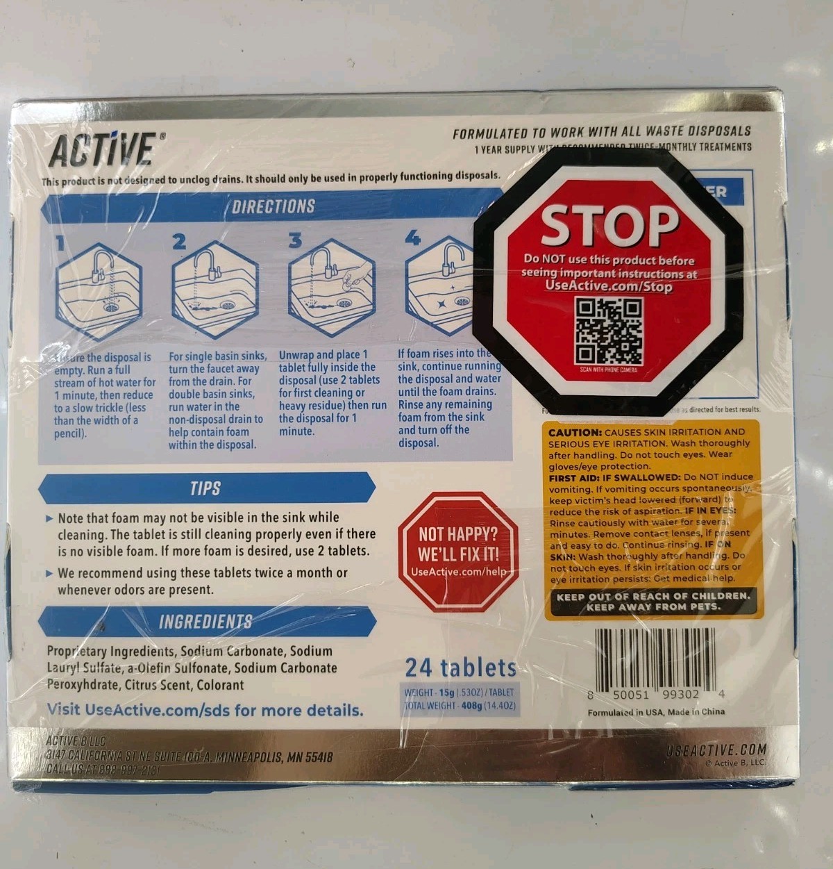 Active Garbage Disposal Cleaner Deodorizer Tablets 24 Tablets Citrus Scent NEW