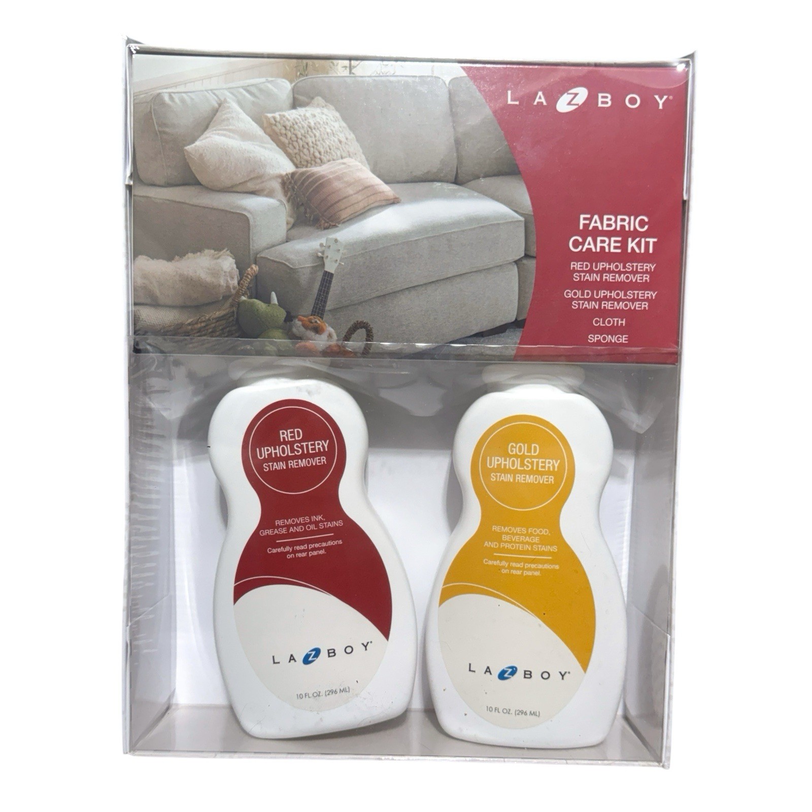 La-Z-Boy Fabric Care Kit Upholstery Stain Remover Set Red Gold Cleaner New