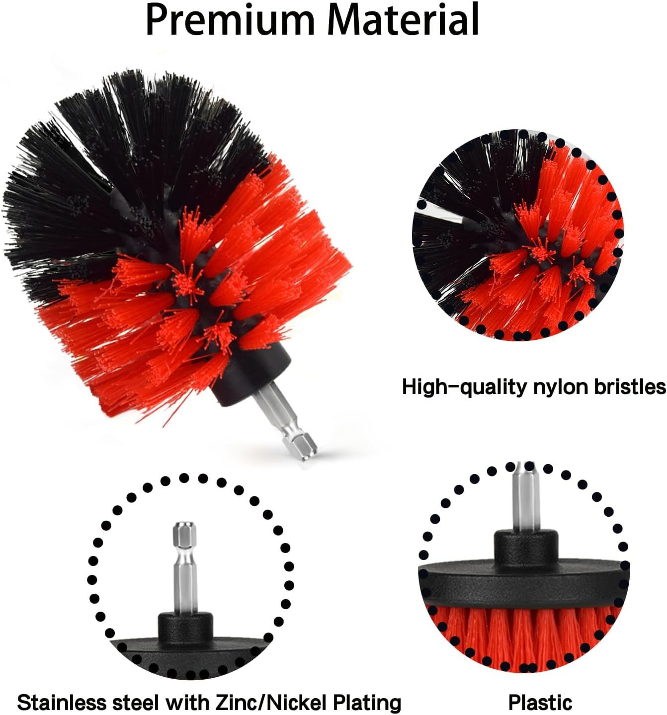 Drill Brush Attachment Set, 7 Pack 1/4in Power Scrubber Brush + Extend Long R…