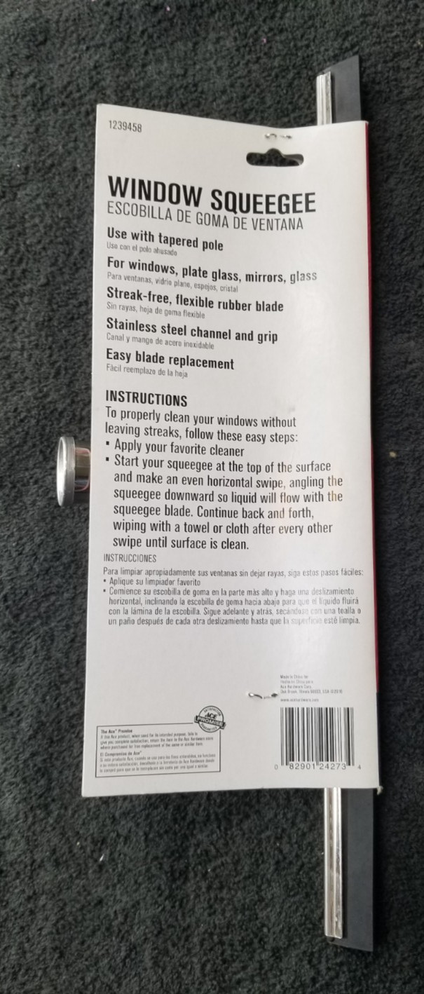 Ace Hardware 16 Inch Window Squeegee New in Package INV#M-498
