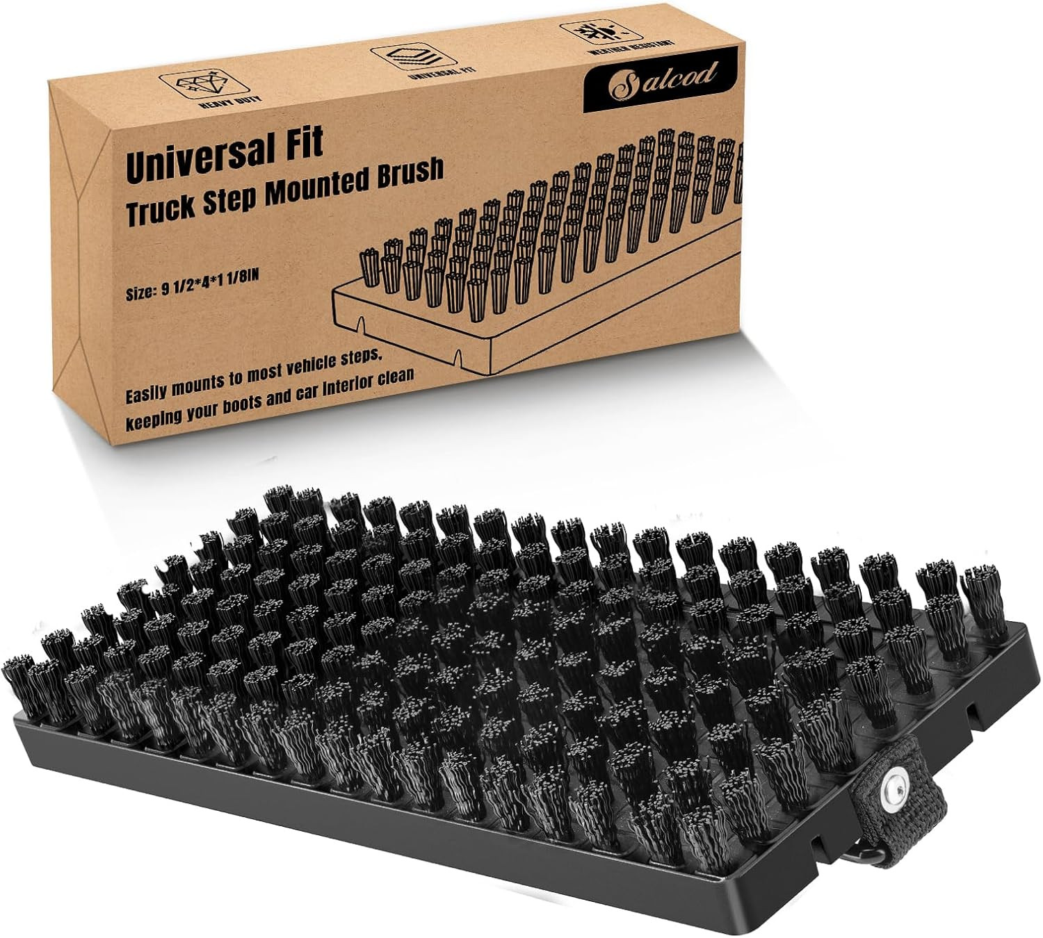Truck Step Mounted Brush – Heavy Duty Boot Brush Cleaner for Trucks, Rvs, Suvs &