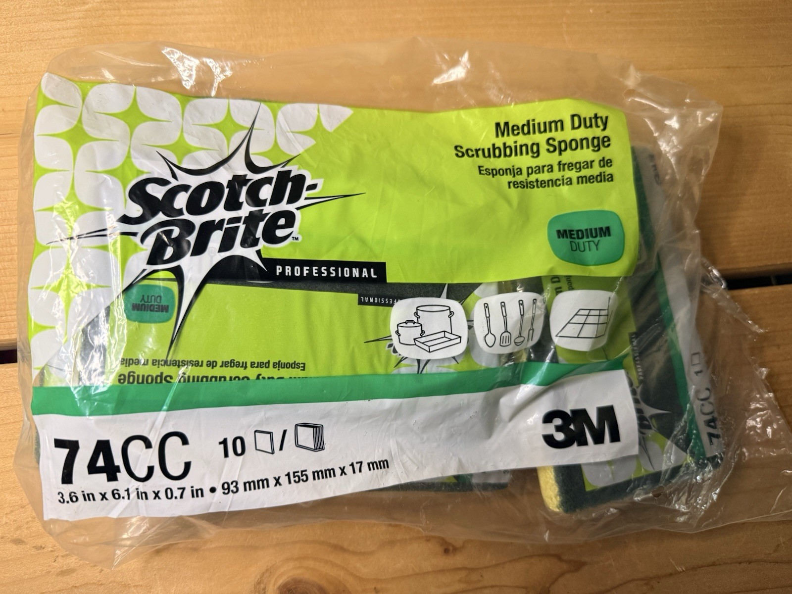 Lot of 5 Scotch-Brite Professional Medium Duty Scrubbing Sponge 74CC 6.1″ x 3.6″
