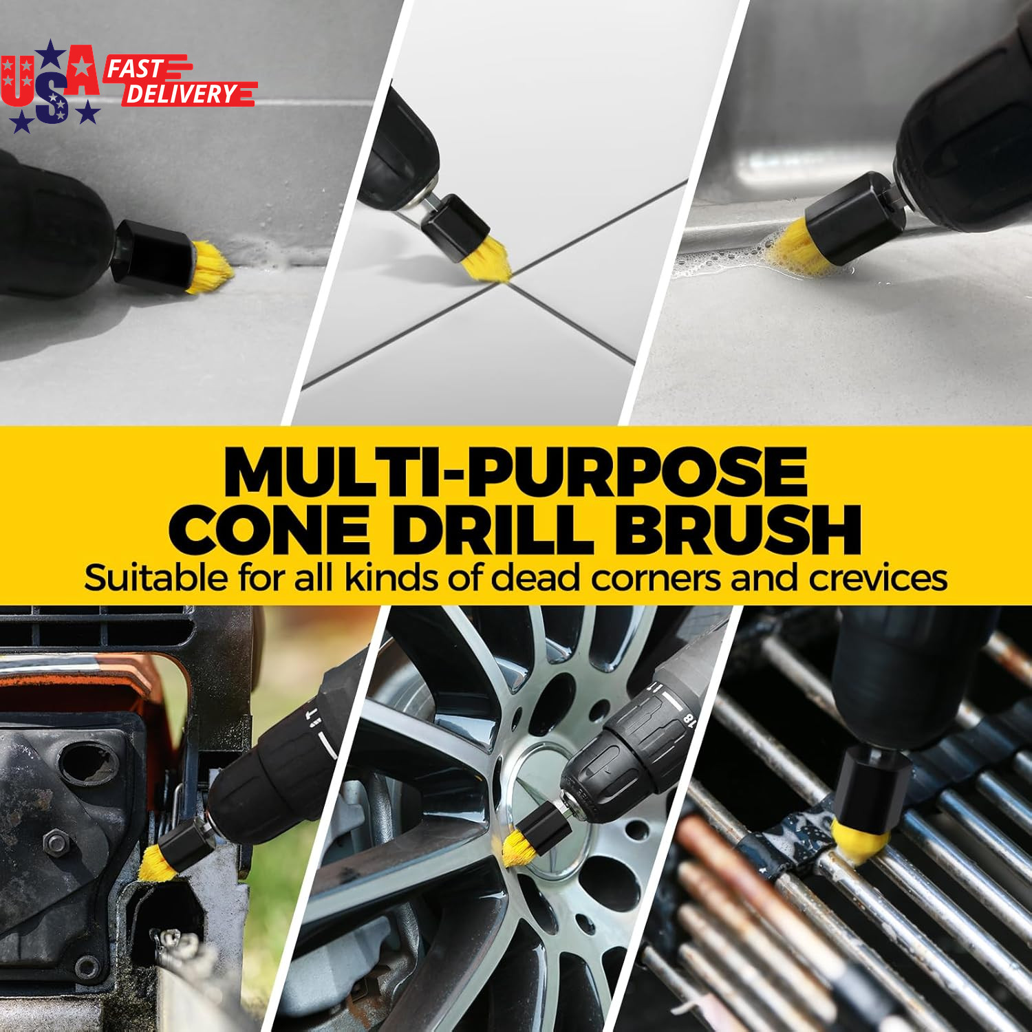 30 Piece Drill Brush Set, Scrub Pads Scrubber Brush with Extend Long Handle Clea