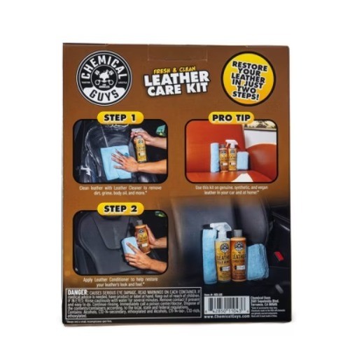 Chemical Guys Kit (4 Piece) Leather Kit: Automotive Leather Cleaner &