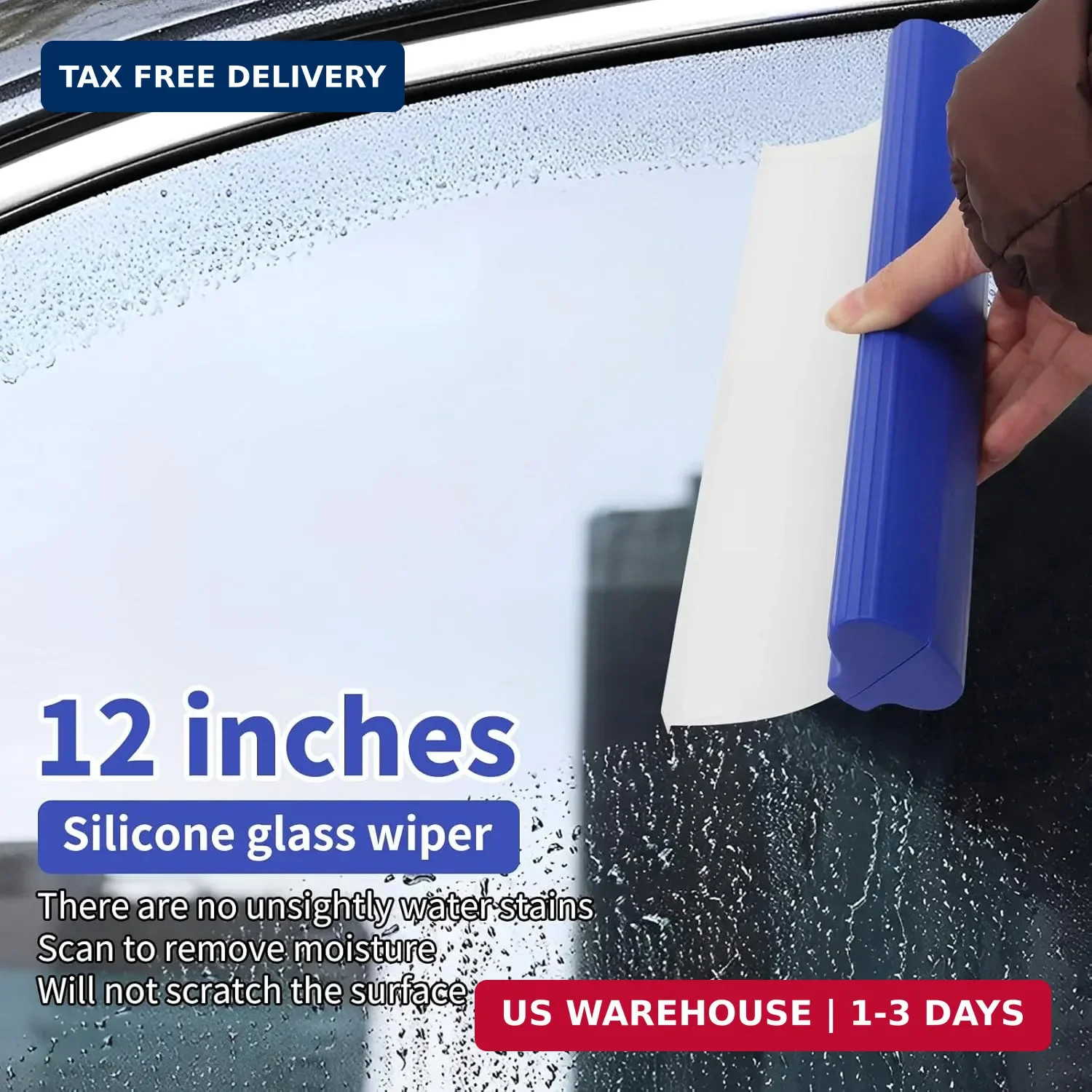 2 Pack 12inch car Squeegee,Silicone Squeegee,car Window Squeegee,Flexible T-Bar