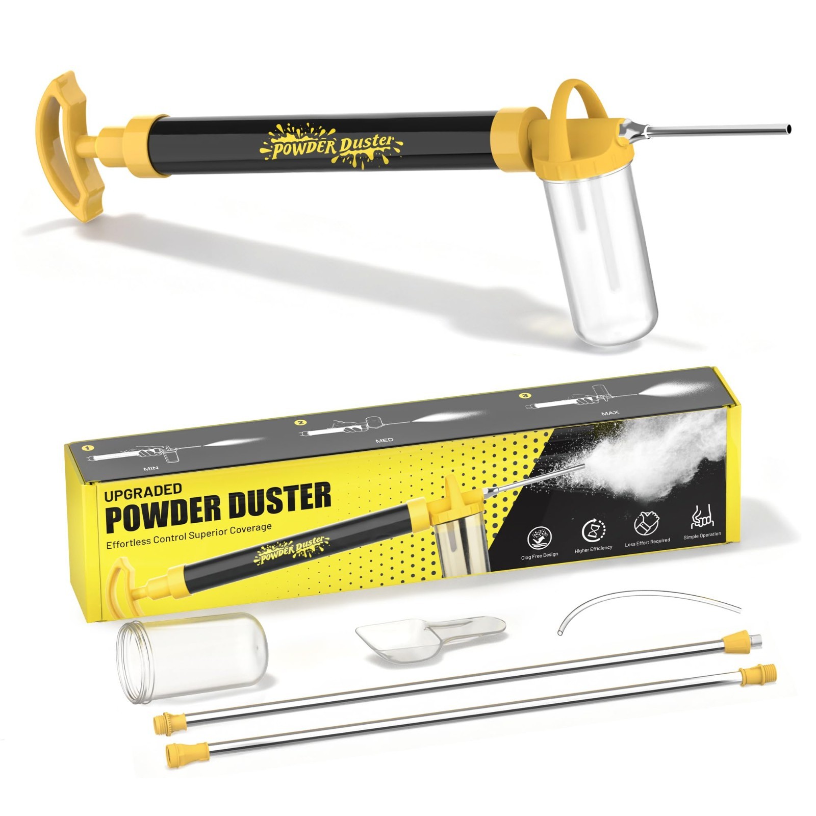 Diatomaceous Earth Powder Duster & Sprayer, 4FT Adjustable Length, Garden Use