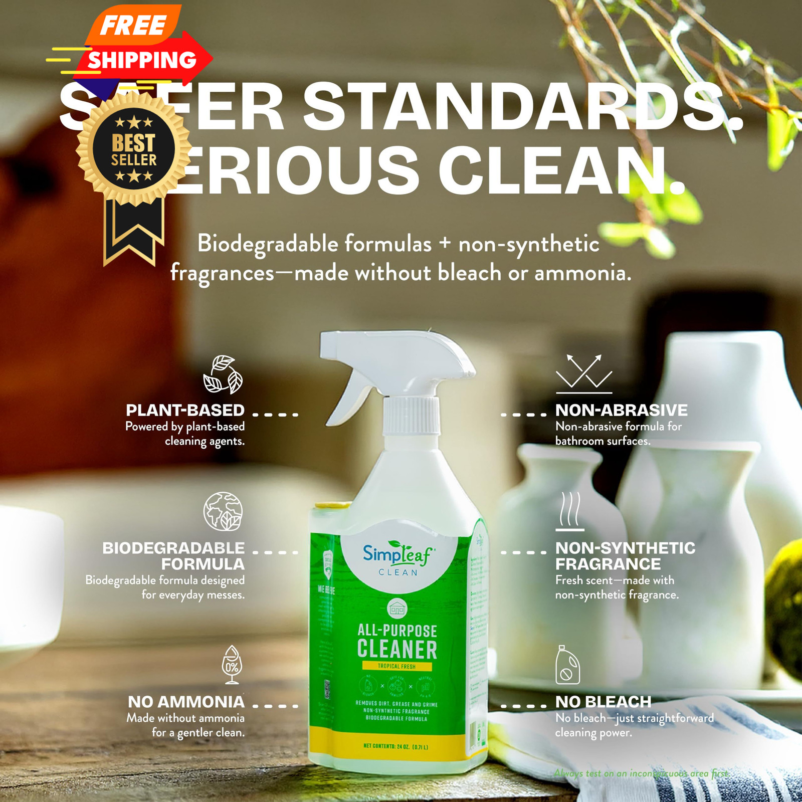 Simpleaf Clean All Purpose Cleaner | Refill System 24 Fl Oz (Pack of 1)