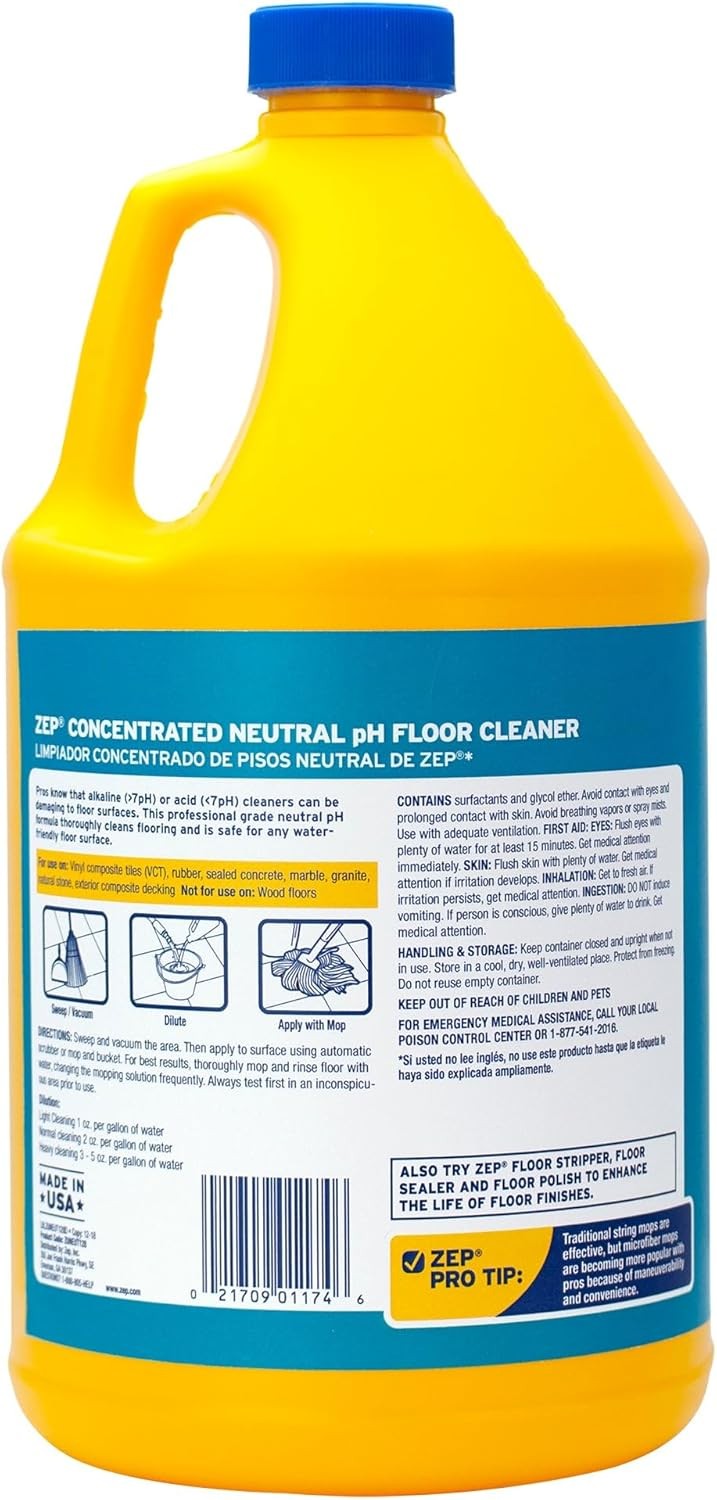 Zep Neutral pH Floor Cleaner 1 Gallon Concentrated