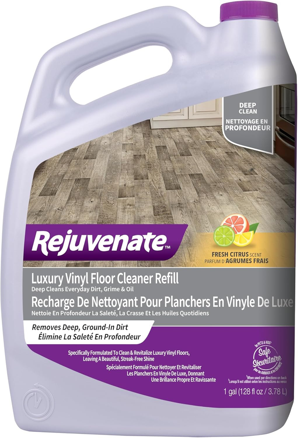Luxury Vinyl Floor Cleaner Refill, 1 Gallon, Gently Cleans and Revitalizes Luxur