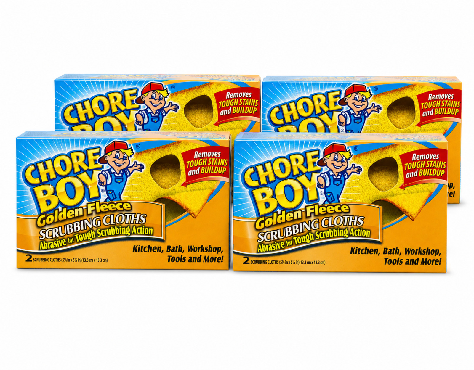 Chore Boy Golden Fleece Scrubbing Cloths, 2 Count 4 Pack