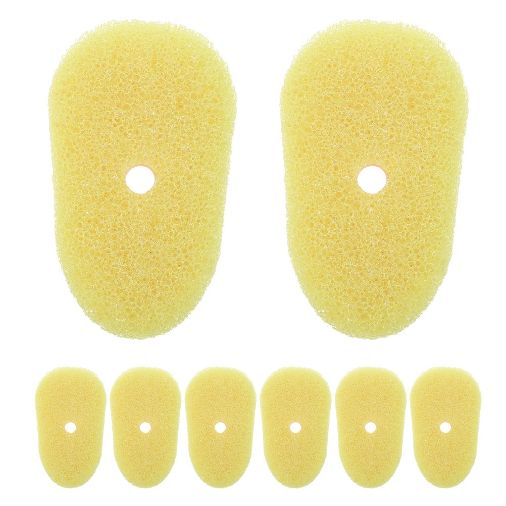 8Pcs Soft Reusable Sponge Replacement Heads for Dish Wand Yellow Scrubbing