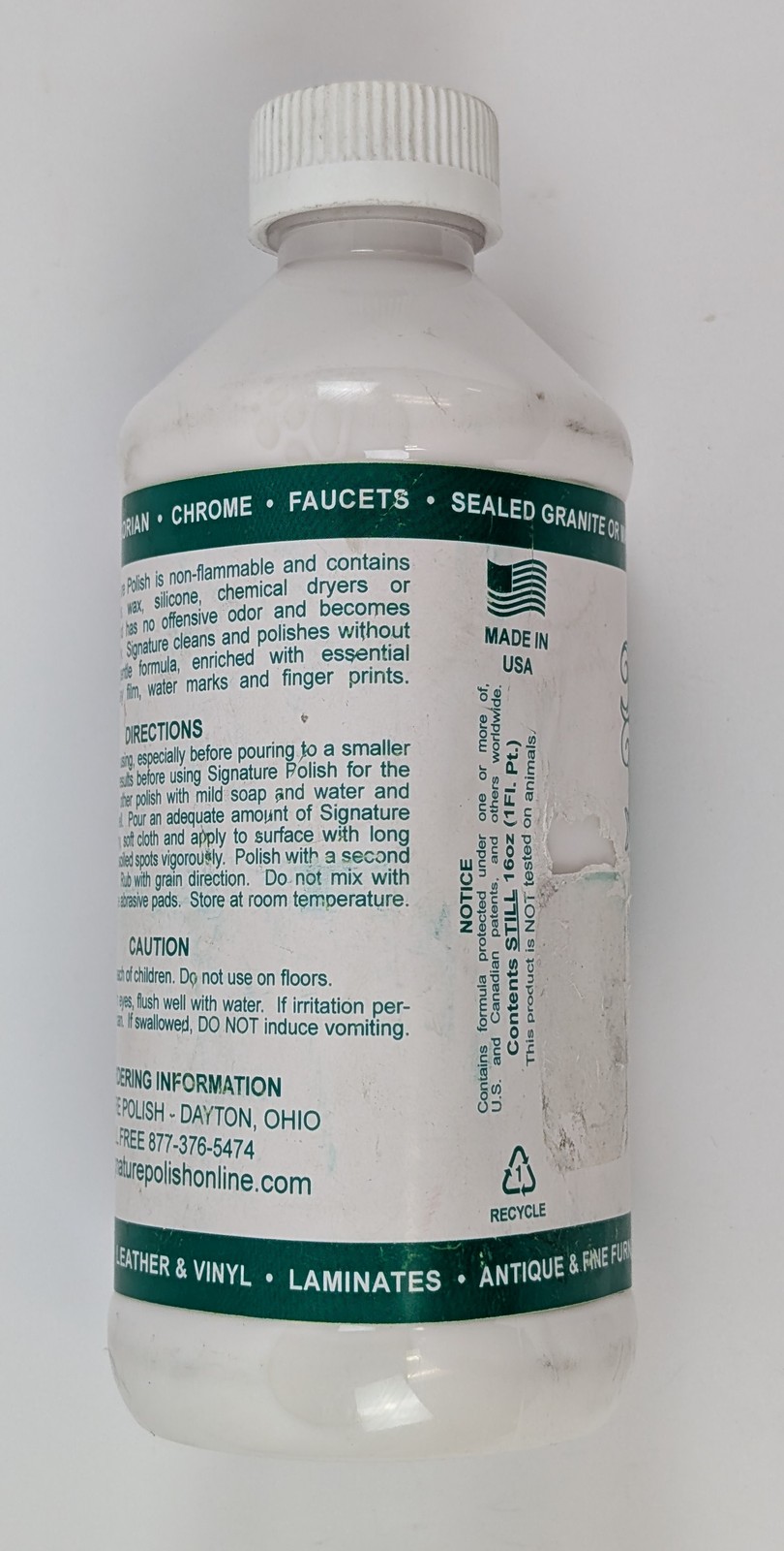 Signature Polish Multi-Surface Cleaner Polish Countertop Metal Acrylic 16 oz
