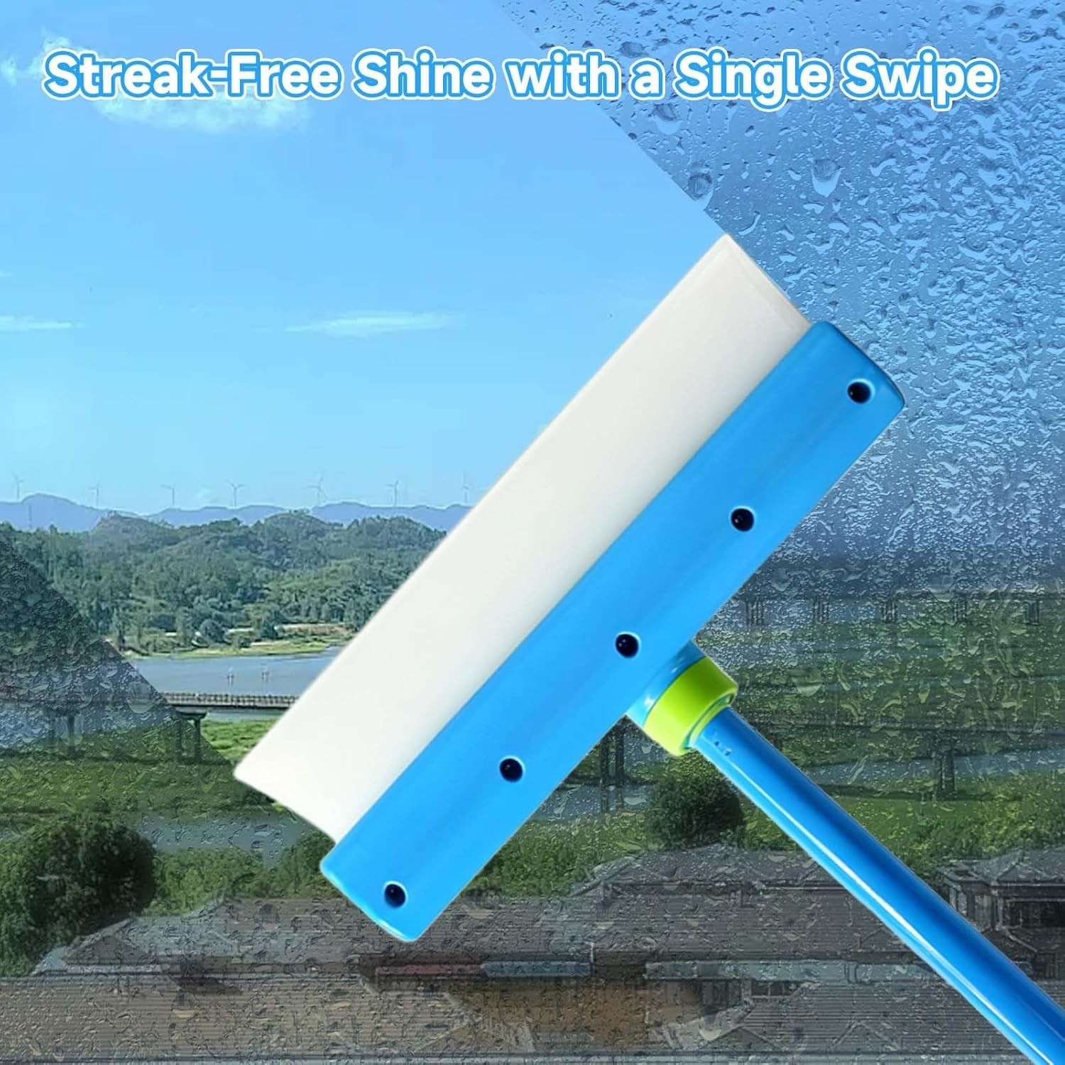 3 in 1 Recyclable Green Window Cleaning Kit Squeegee with Microfiber Scrubber