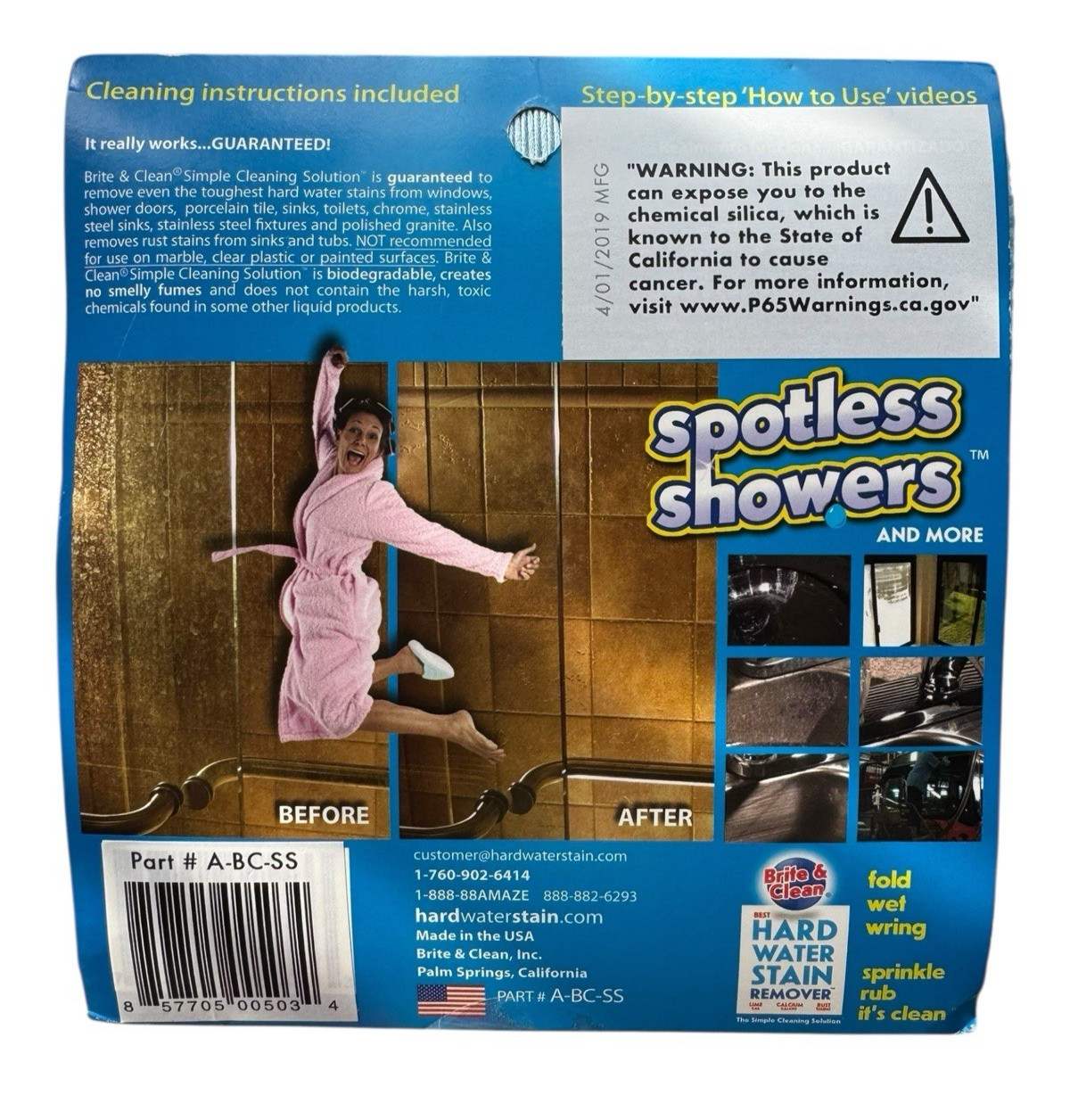 Brite & Clean Hard Water Stain Remover 12″ x 16″ Micro Fiber Towels – 2 Count