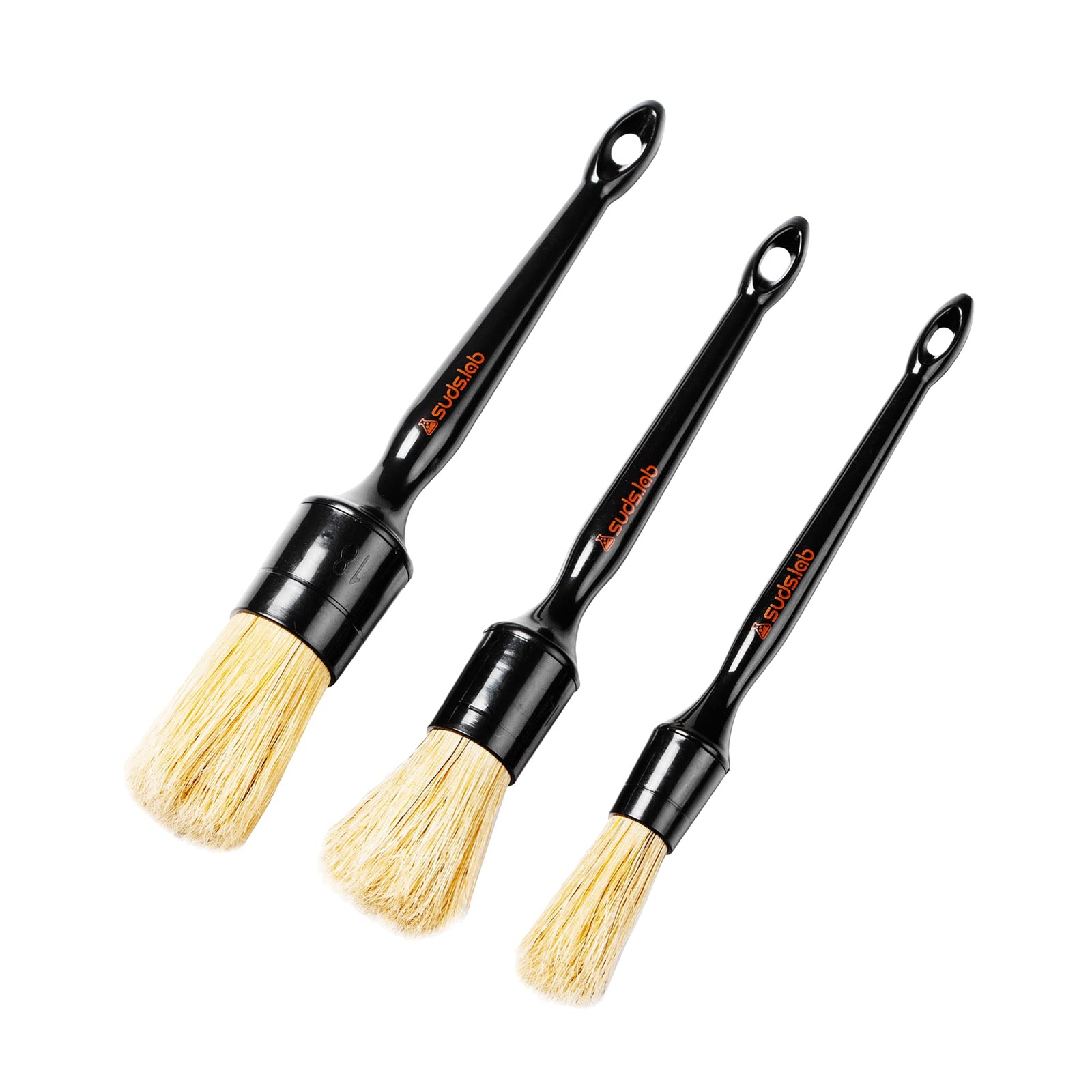 Suds Lab HD Intensive Car Detailing Brush Kit 3 PCS Boars Hair Scratch Free
