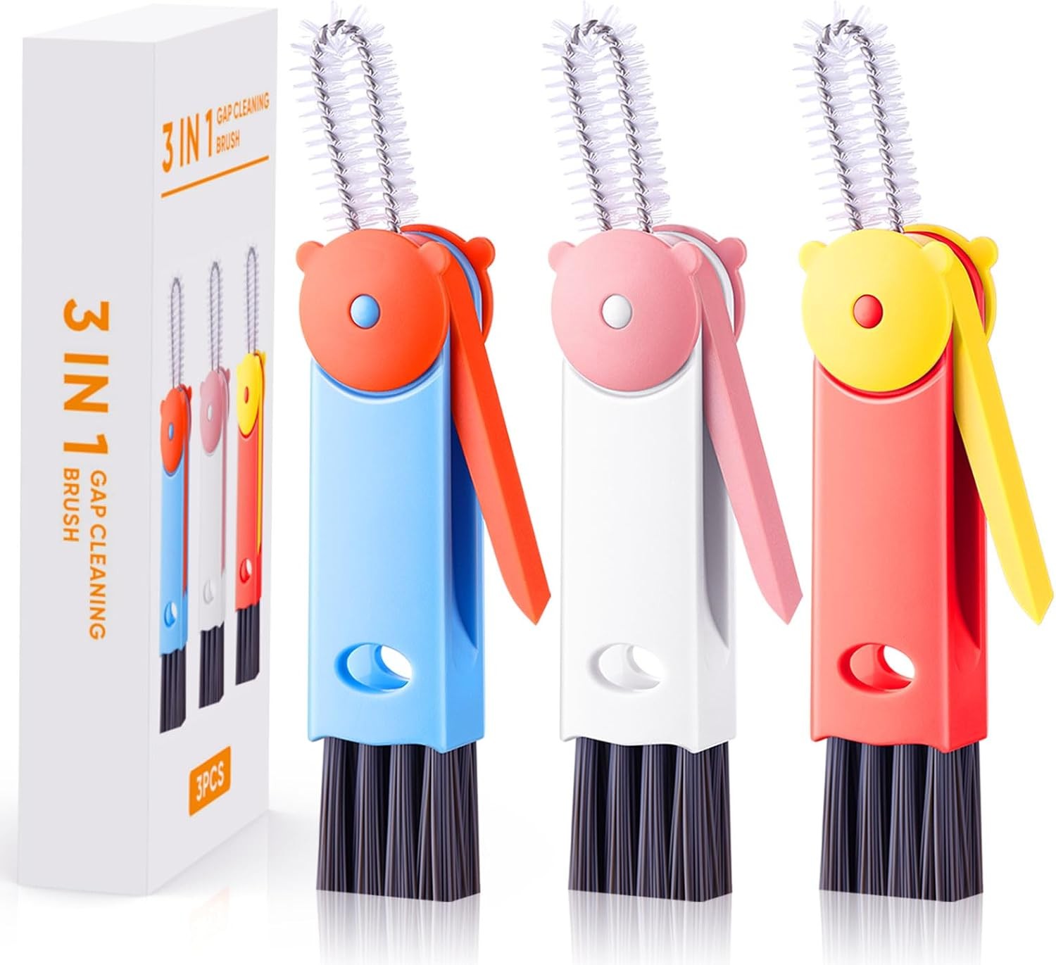 3 in 1 Cup Lid Cleaning Brush Gap Cleaner Brushs Home Kitchen Multifunctional