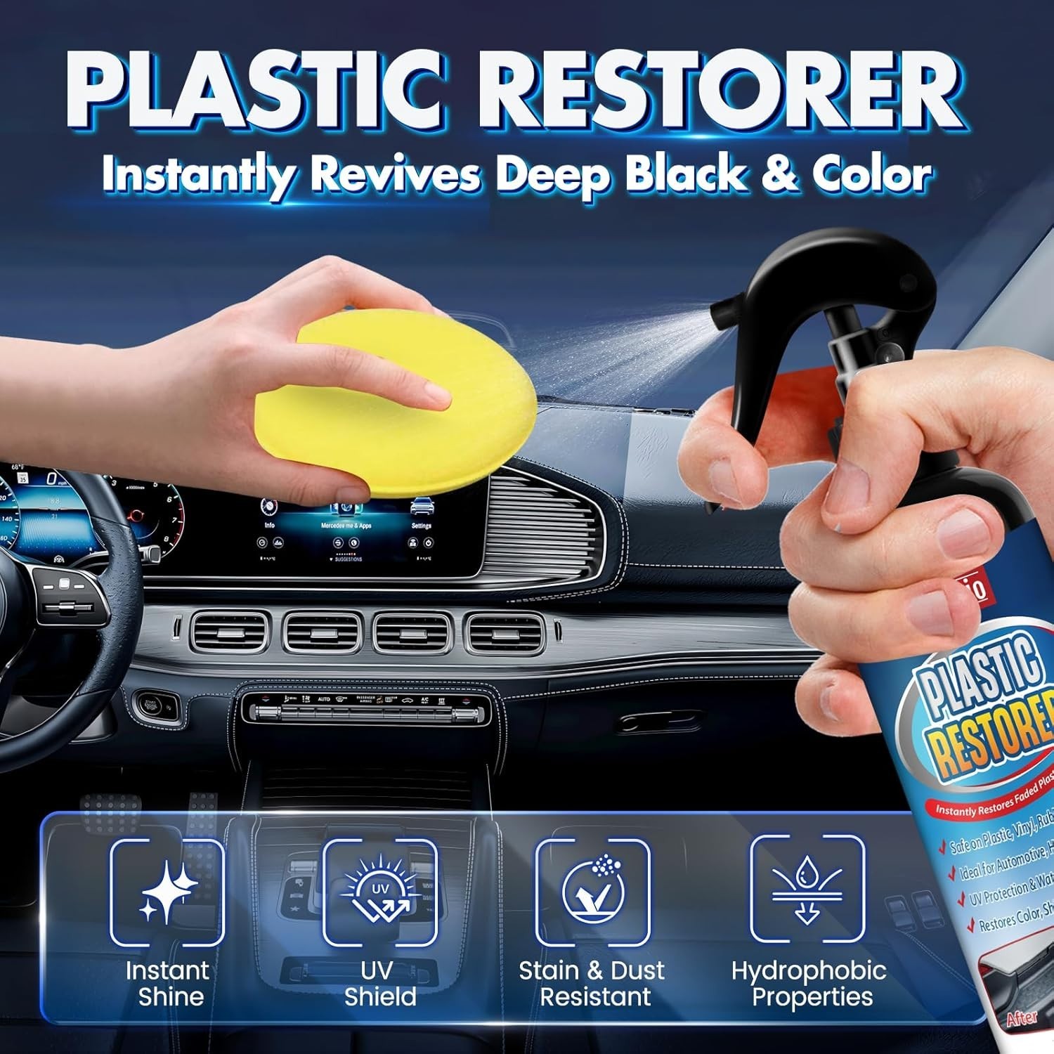 Black Trim & for Cars – Restores Faded Bumpers, Rubber & Vinyl – Long-Lasting…