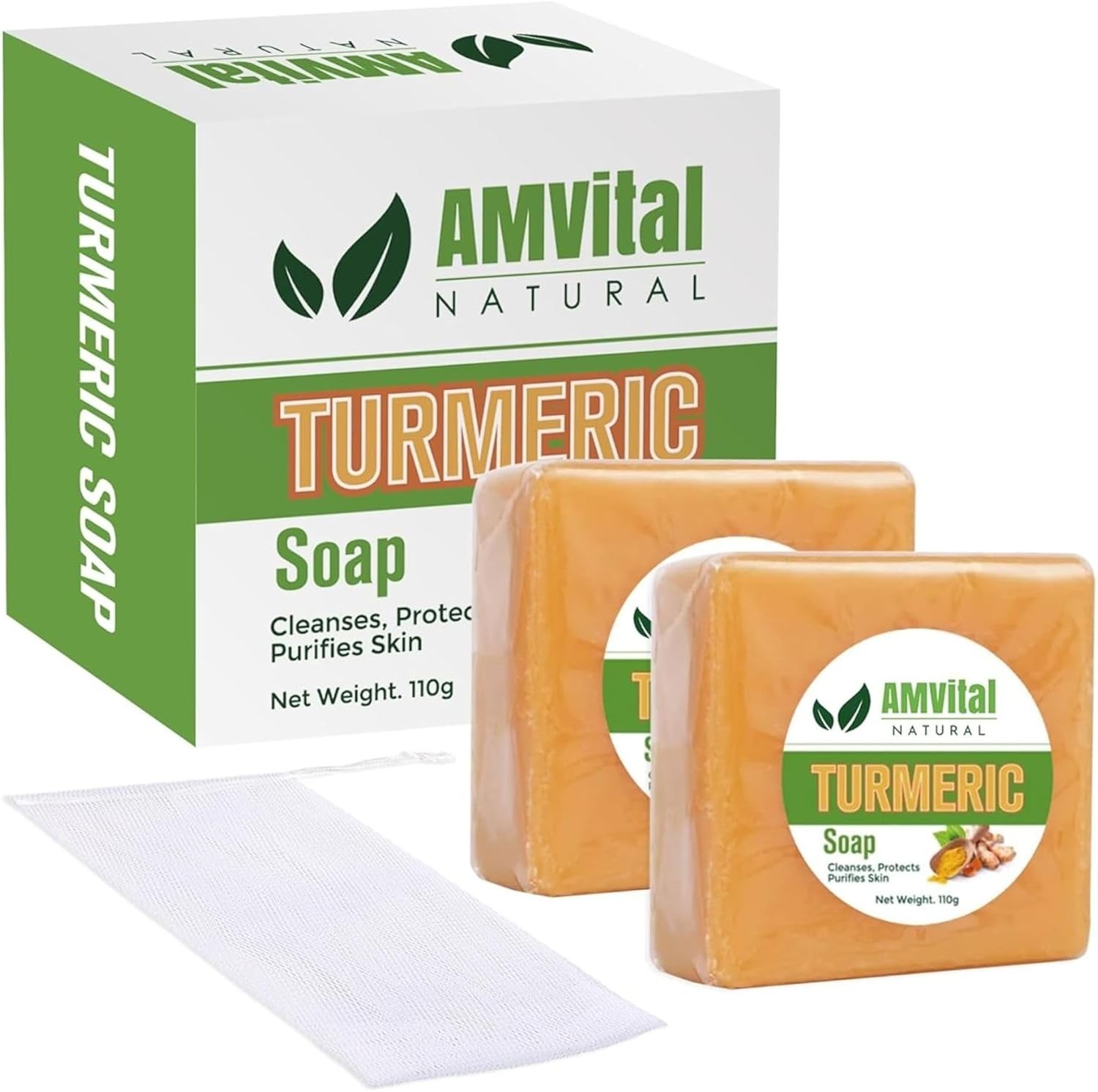 Turmeric Soap Bar for Face & Body-Acne, Dark Spots, Smooth Skin, Natural