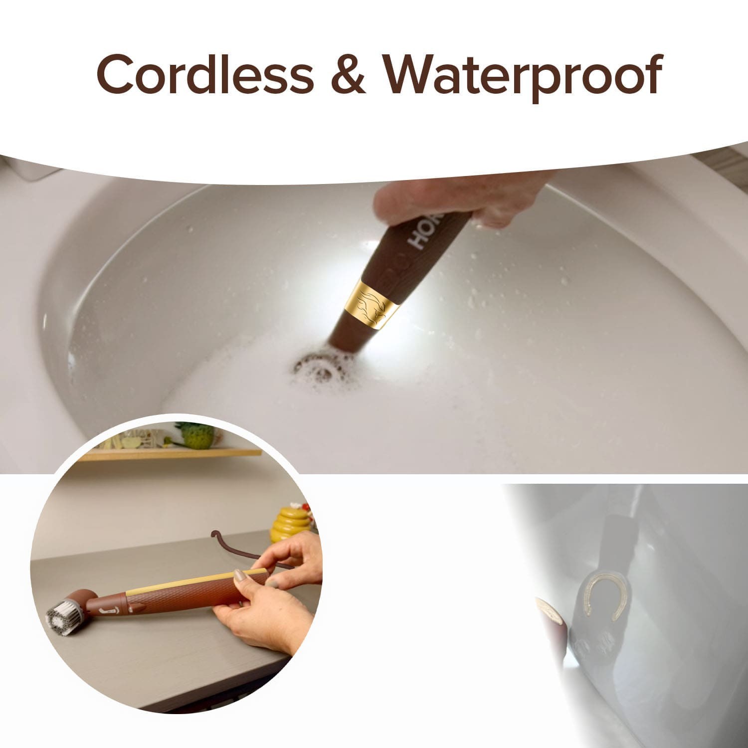 Horsepower Pocket Pony GOLD AS-SEEN-ON-TV Cordless Waterproof Power Scrubber