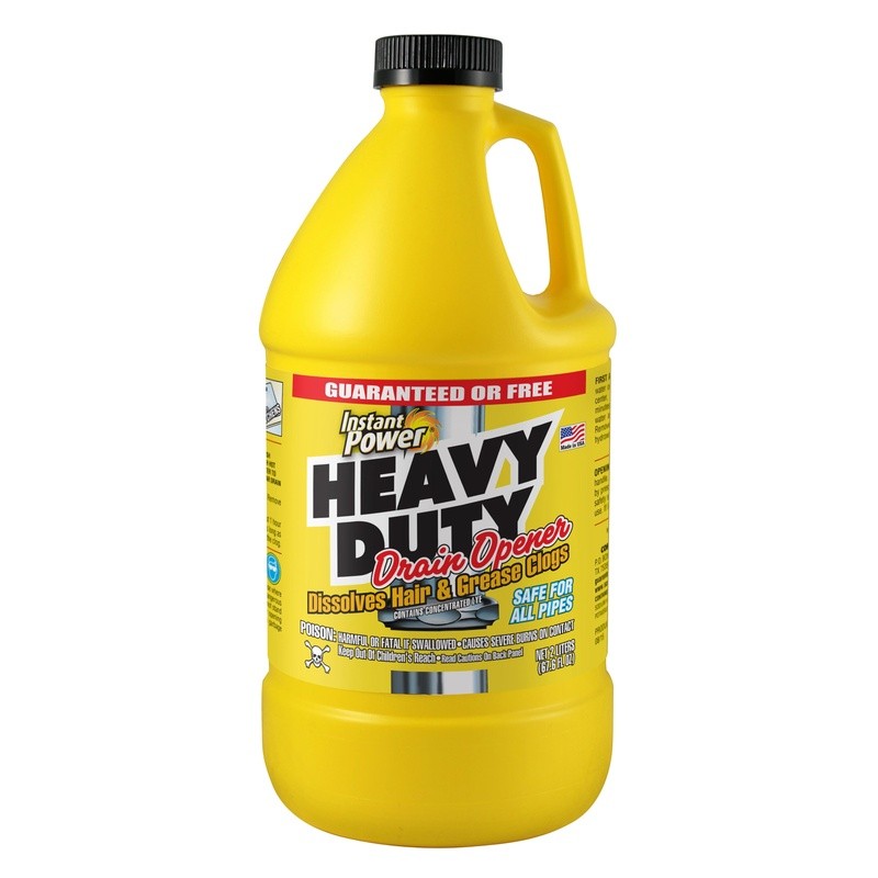 Heavy Duty Drain Opener Clears Clogs Hair Grease Non-Acid Safe Pipes 67.6oz New
