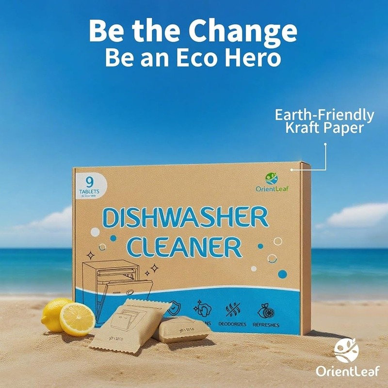 Dishwasher Cleaner Tablets Limescale Grease Remover Fresh Lemon Scent Easy Use