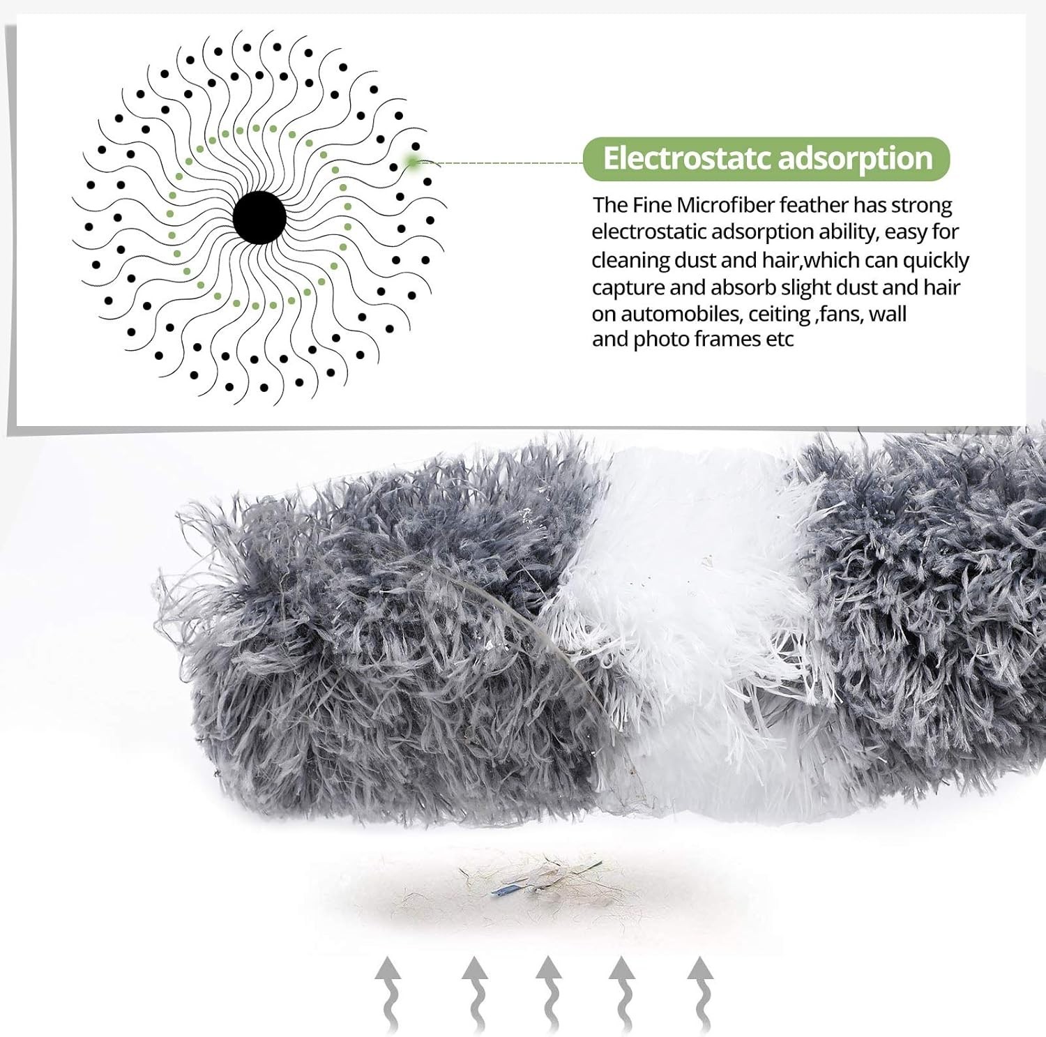 Microfiber Feather Duster with 100-inch Extendable Pole