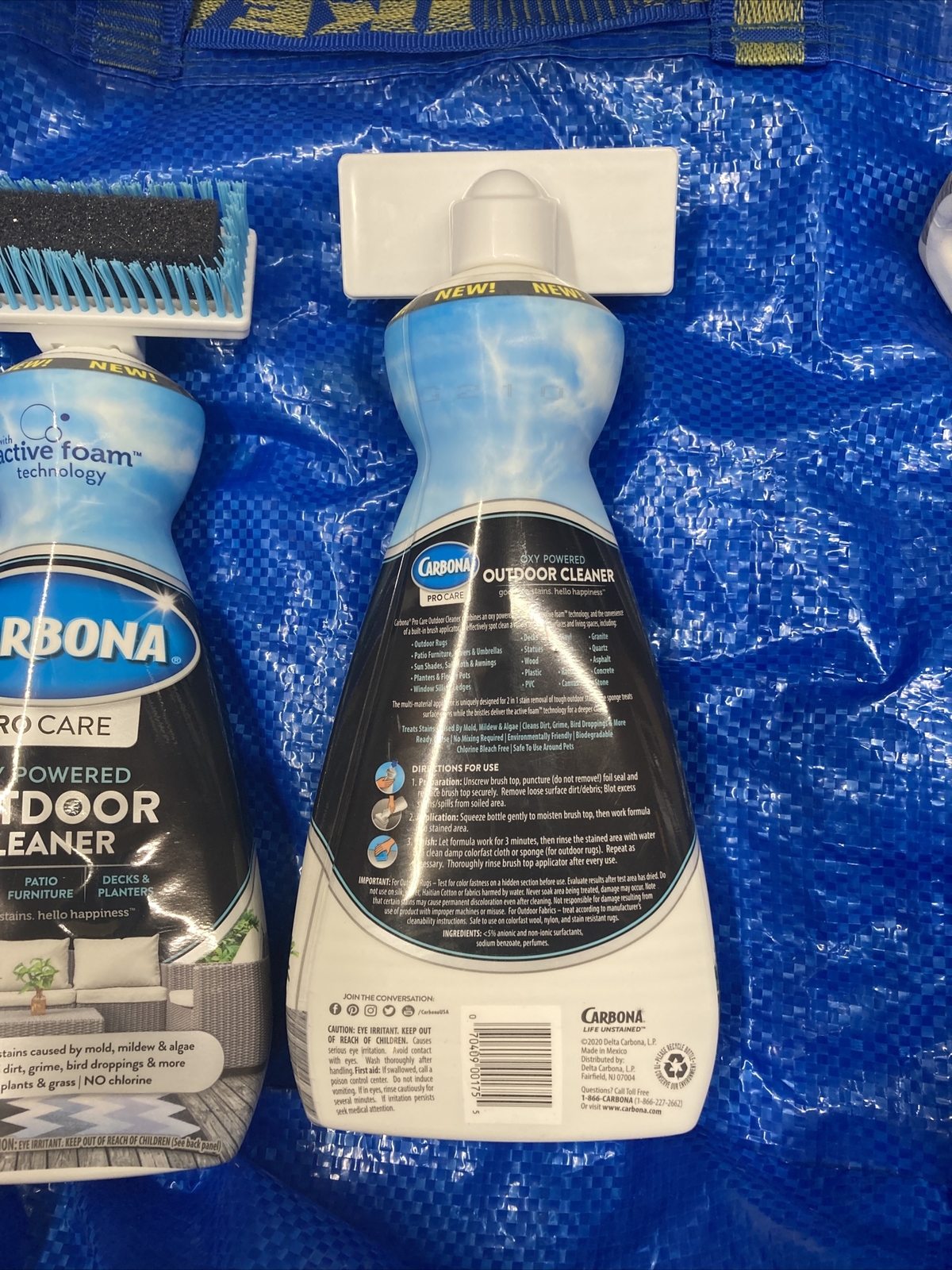 CARBONA PRO OXY OUTDOOR CLEANER 2-1 Stain Removal Active Foam 22oz Lot Of 2