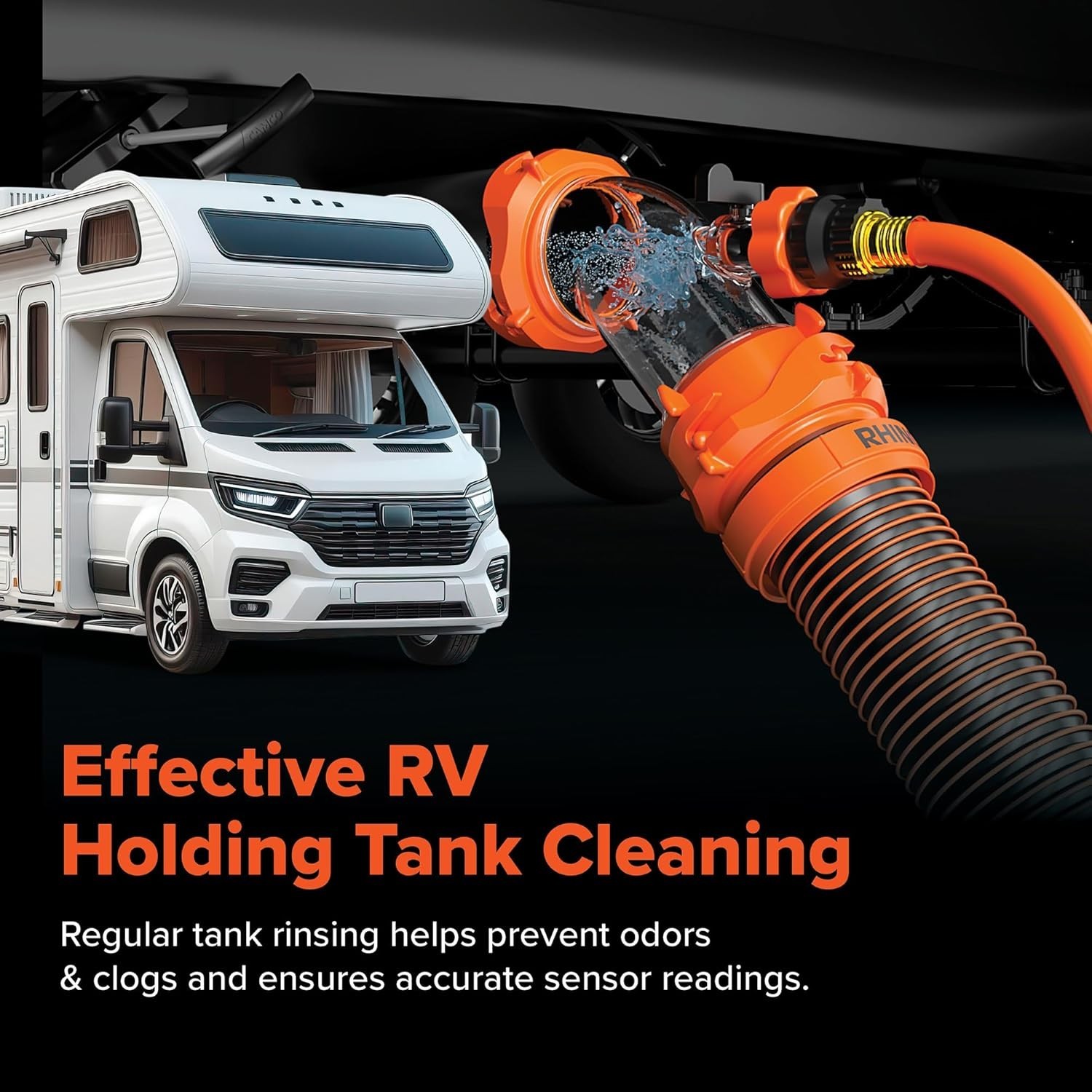 Rhino Blaster RV Tank Rinser with Backflow Preventer RV Accessories for Toile