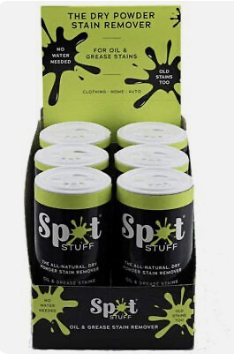 SPOT STUFF Oil & Grease Stain Remover 6 Bottles All Natural Fabric Laundry Auto