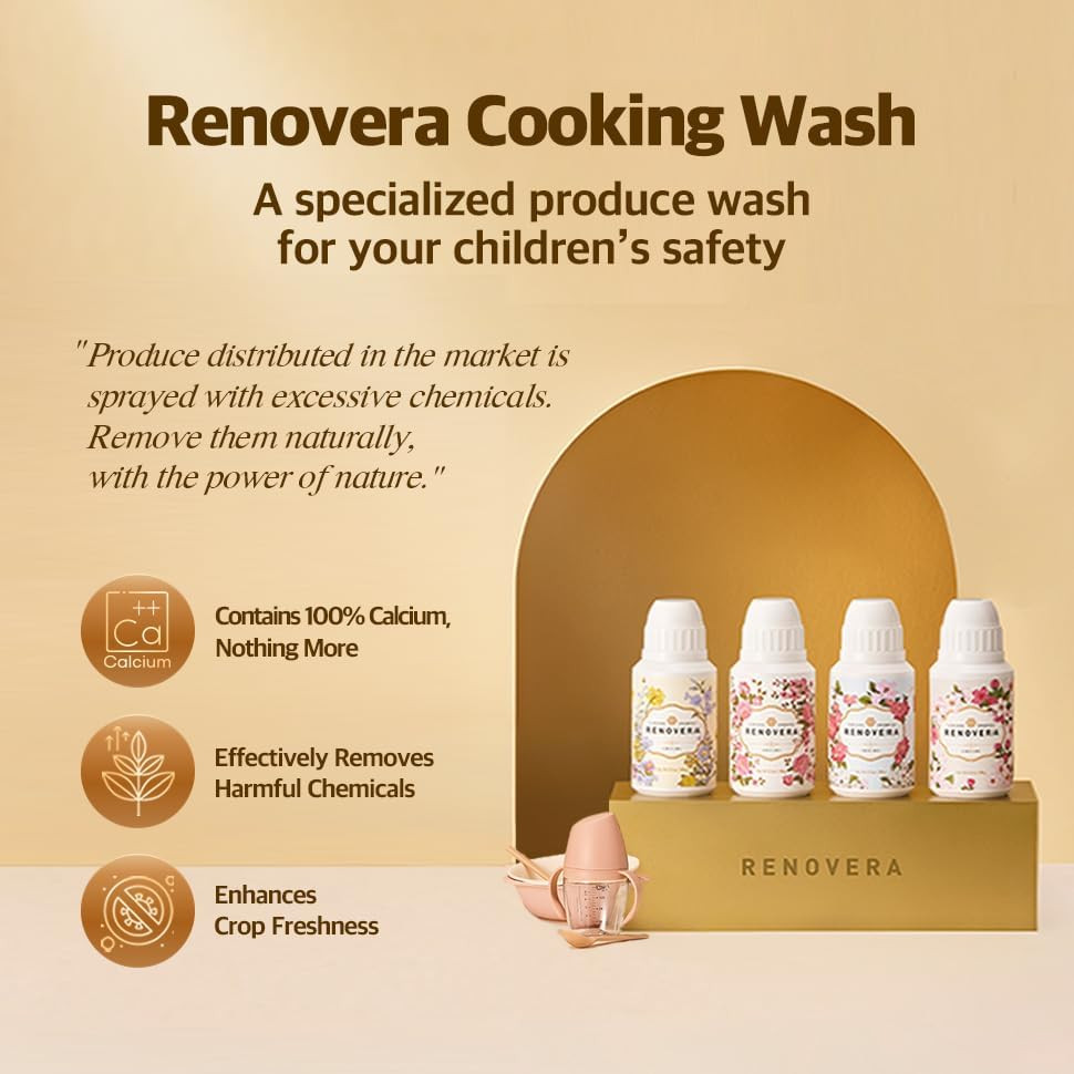 Renovera Fruit & Vegetable Wash | 1 Bottle Lasts 1 Year, Gentle Enough for Baby