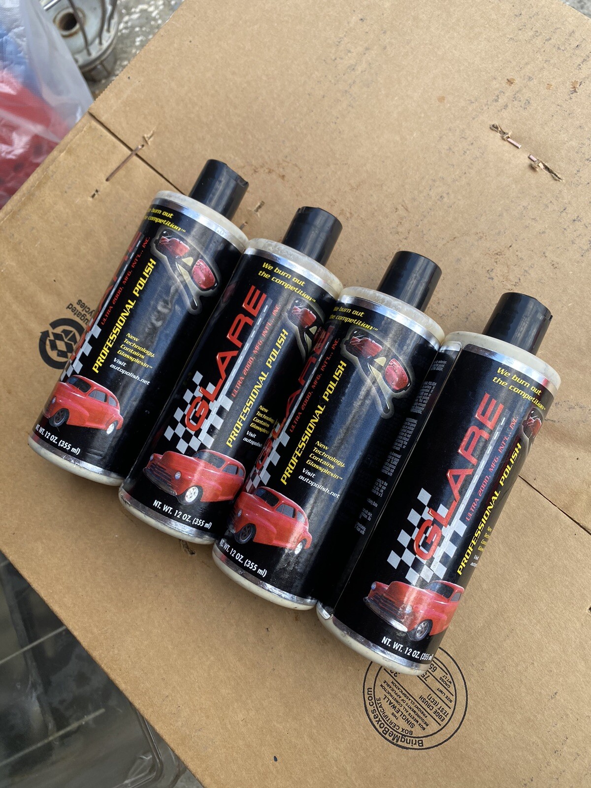 GLARE Ultra 2000 PROFESSIONAL AUTO CAR PAINT POLISH WAX 12OZ 4 BOTTLE LOT NEW!