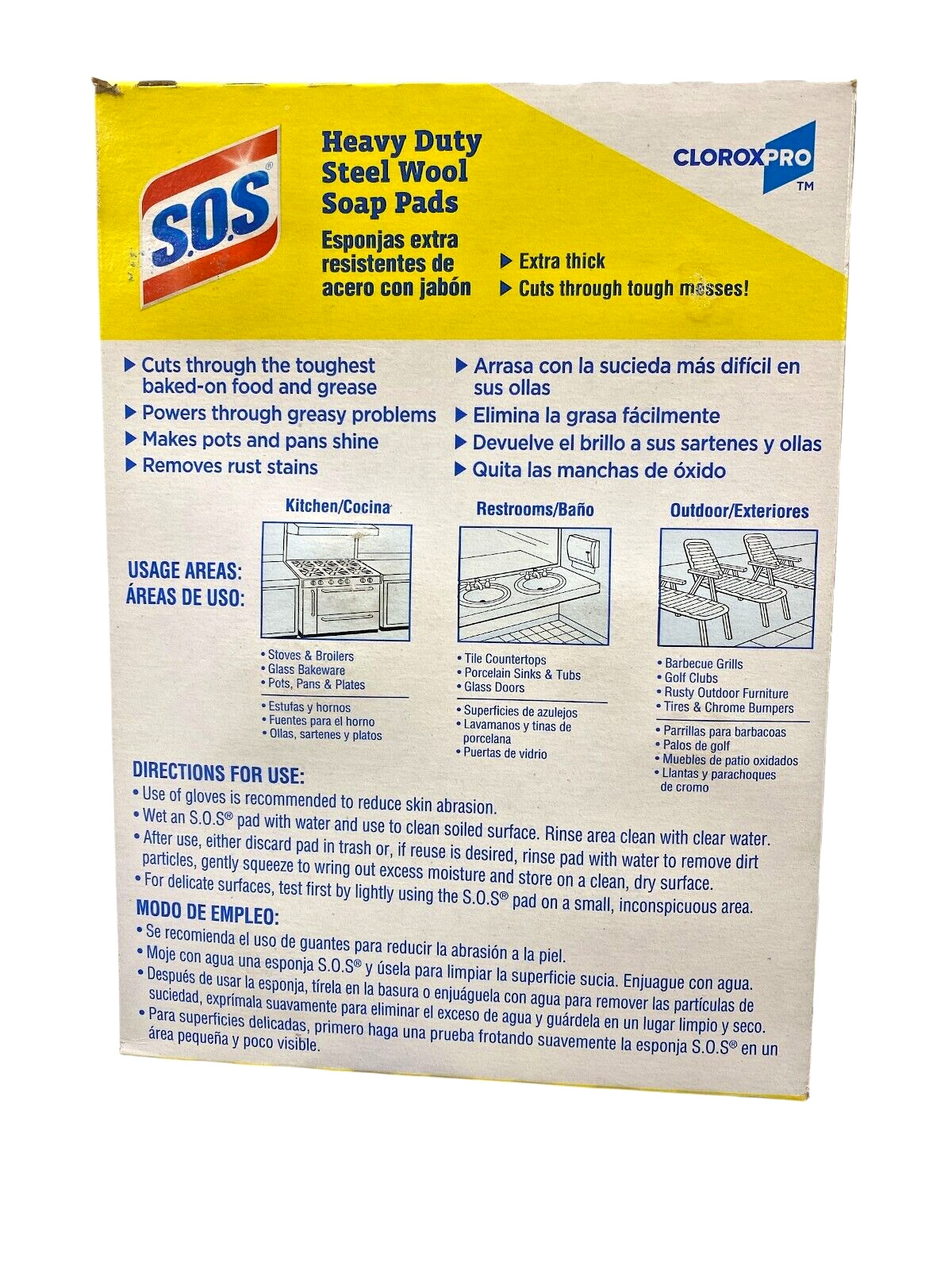 S.O.S Heavy Duty Steel Wool Soap Pads, Professional Grade, 15 Count, Cuts Grease