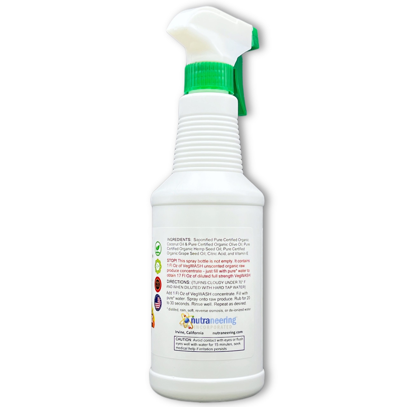VegWASH™ Raw Produce Cleaner (Unscented) – Just Add Water for 16.9 Fl Oz Spray
