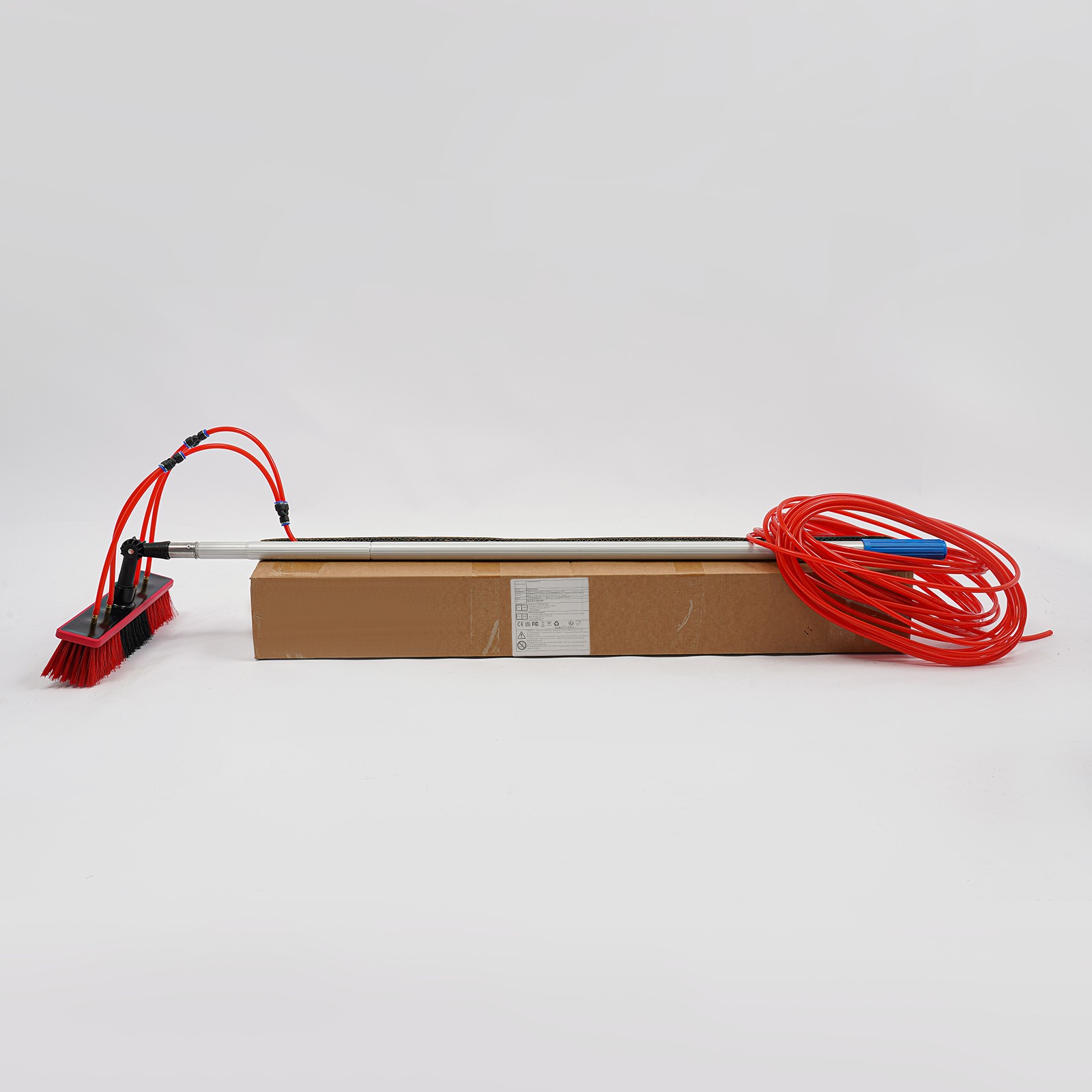 Long Reach Solar Panel Cleaning Brush Kit Outdoor Window Clean Water-Fed Rod Set