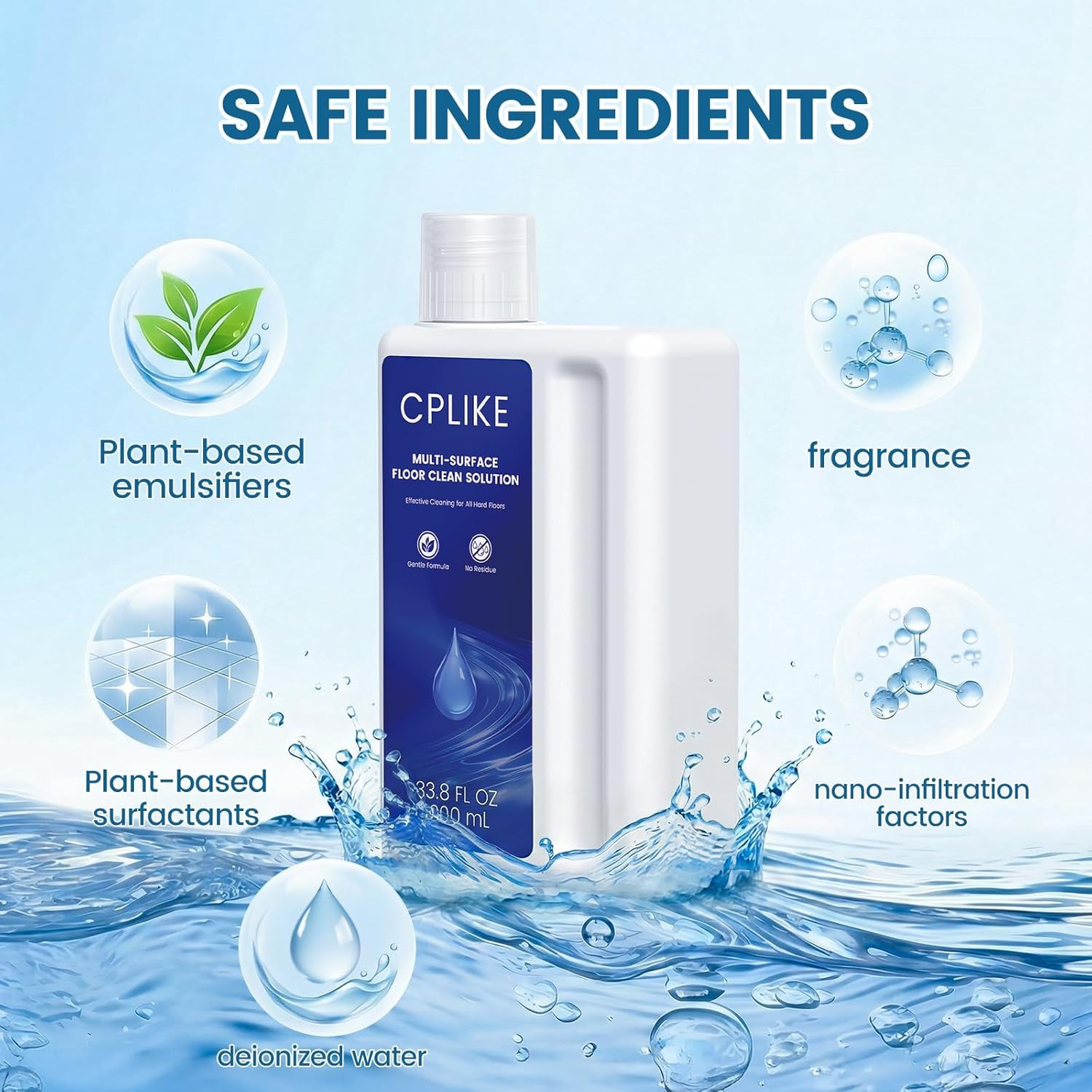 Floor Cleaning Solution Compatible with Dreame Cleaning Solution, Multi-Surface