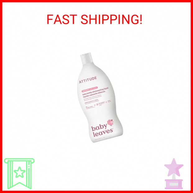 ATTITUDE Baby Dish Soap and Bottle Cleaner, EWG Verified Dishwashing Liquid, No