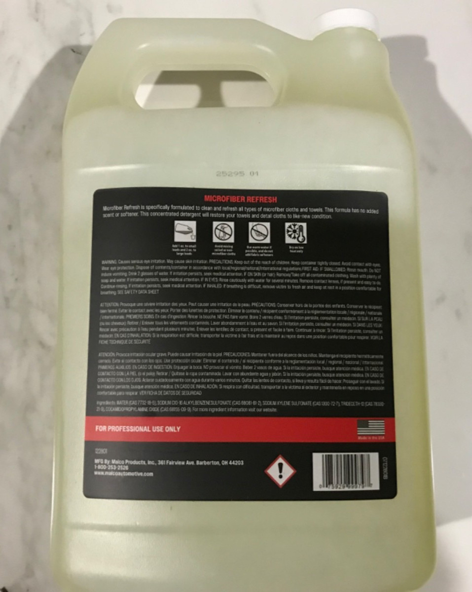 MALCO Microfiber Refresh Concentrated Detergent 1 US Gallon
