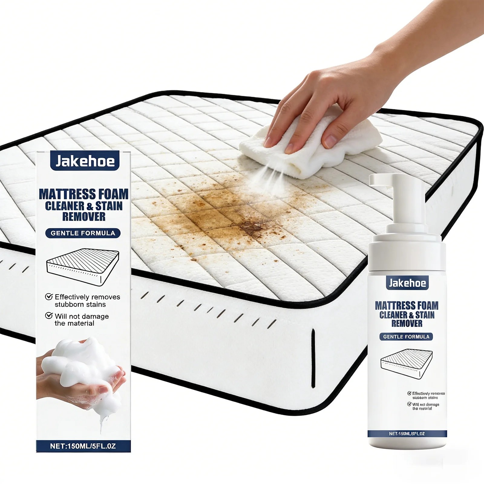 Professional Mattress Cleaner 150ml Fabric Care Removes Yellow Stains & Odor