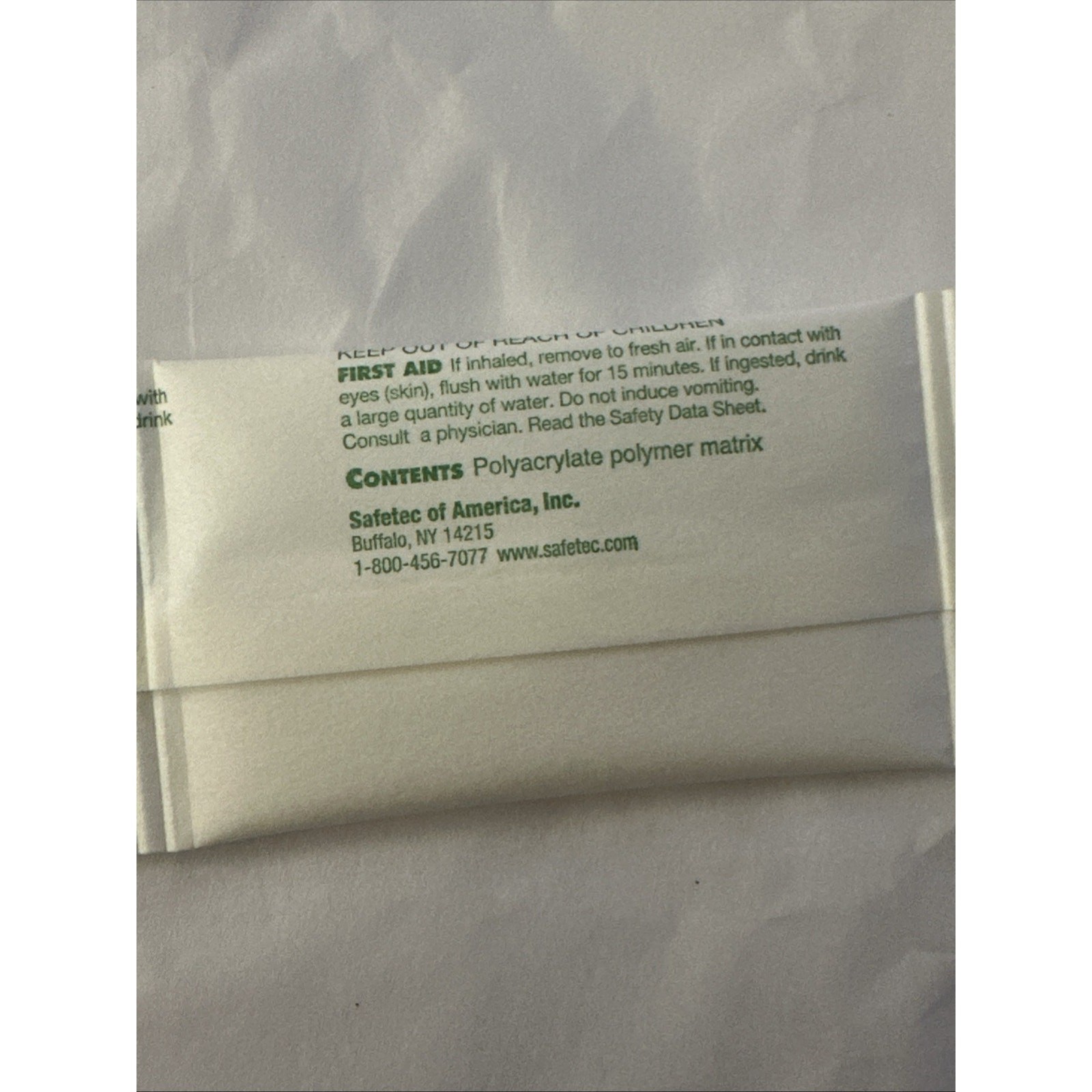 Safetec Green-Z Solidifier Fluids Absorbent Powder 0.14oz 4g. 20 -Packets