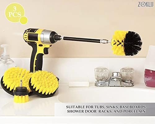 3 Pcs Drill Brush Attachments for Cleaning – Drill Brush Scrubber Set with Ny…