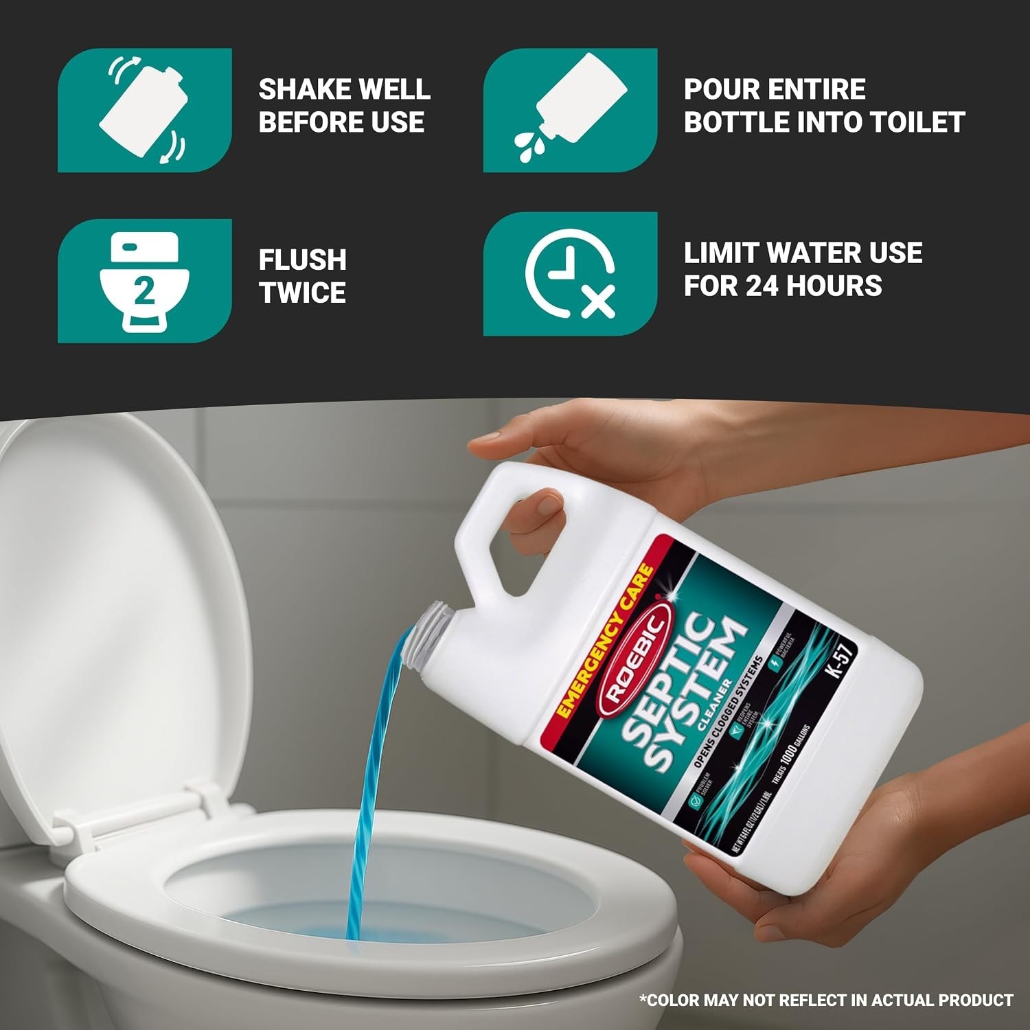 -3 Septic System Treatment: 1/2 Gallon, Clears Clogs, Restores Flow, Maintain…